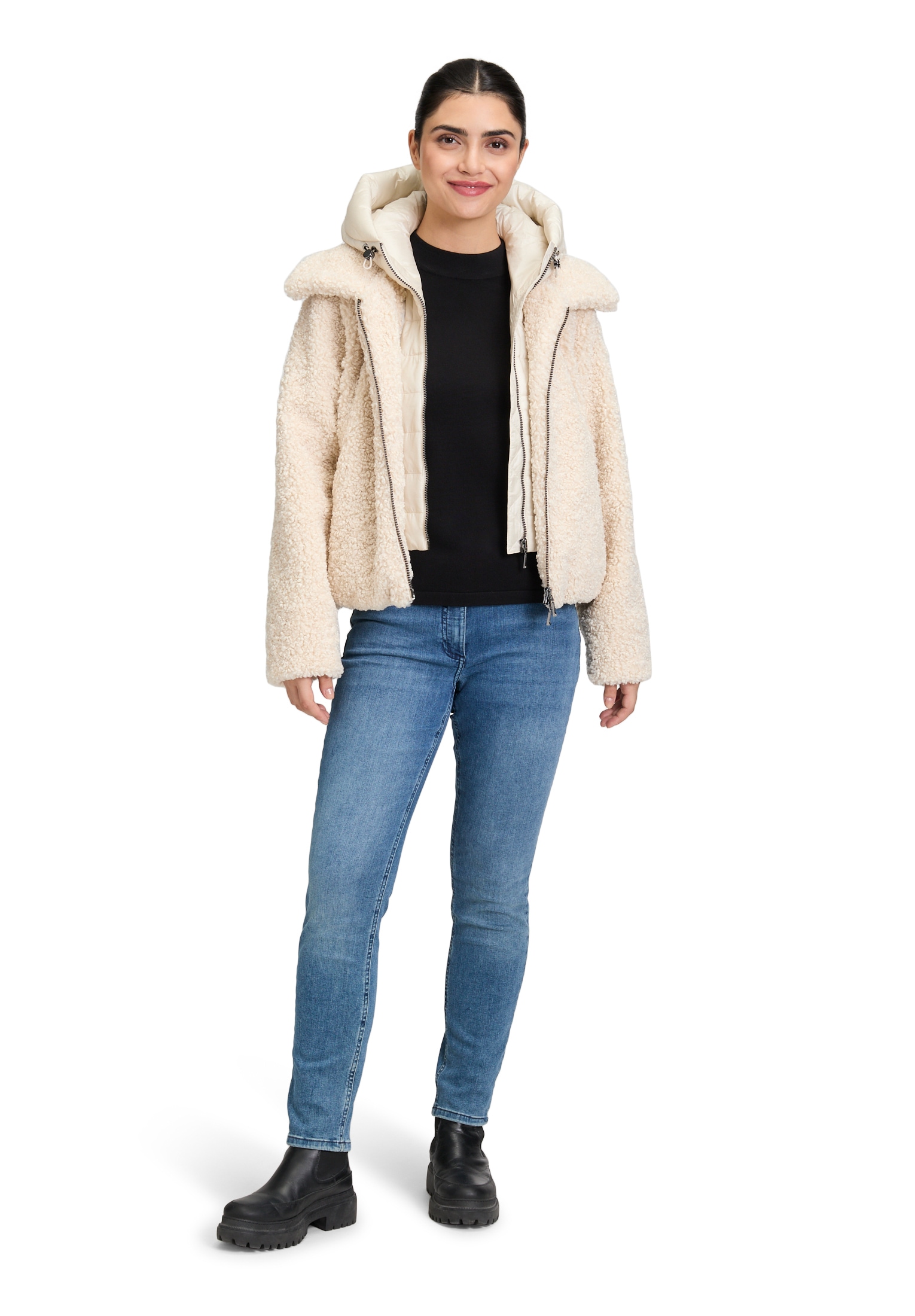 Amber & June Plüschjacke »Plüschjacke mit abnehmbarem Westenteil«