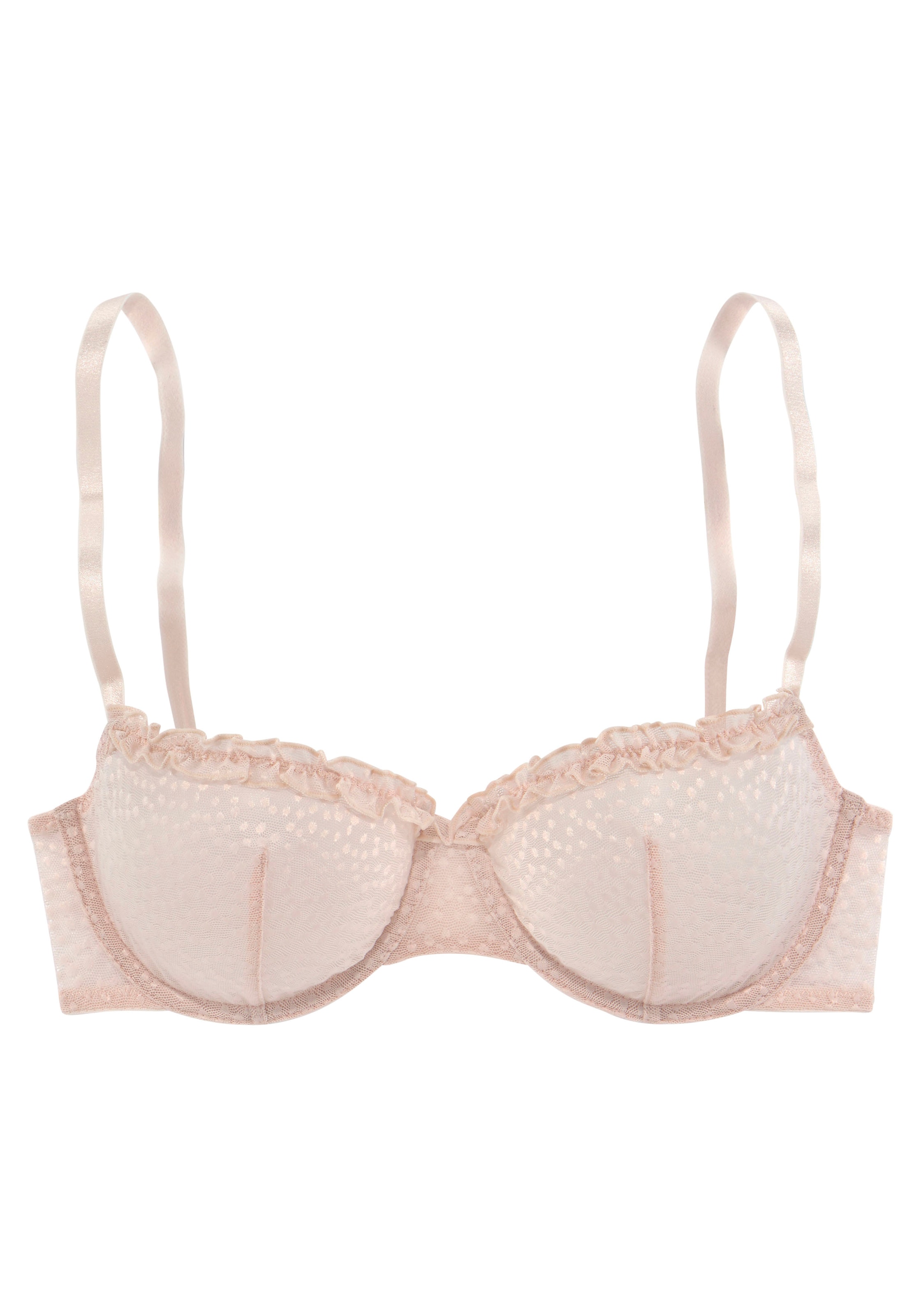 Vivance Bügel-BH, in dezent transparentem Mesh mit Rüschen, Dessous