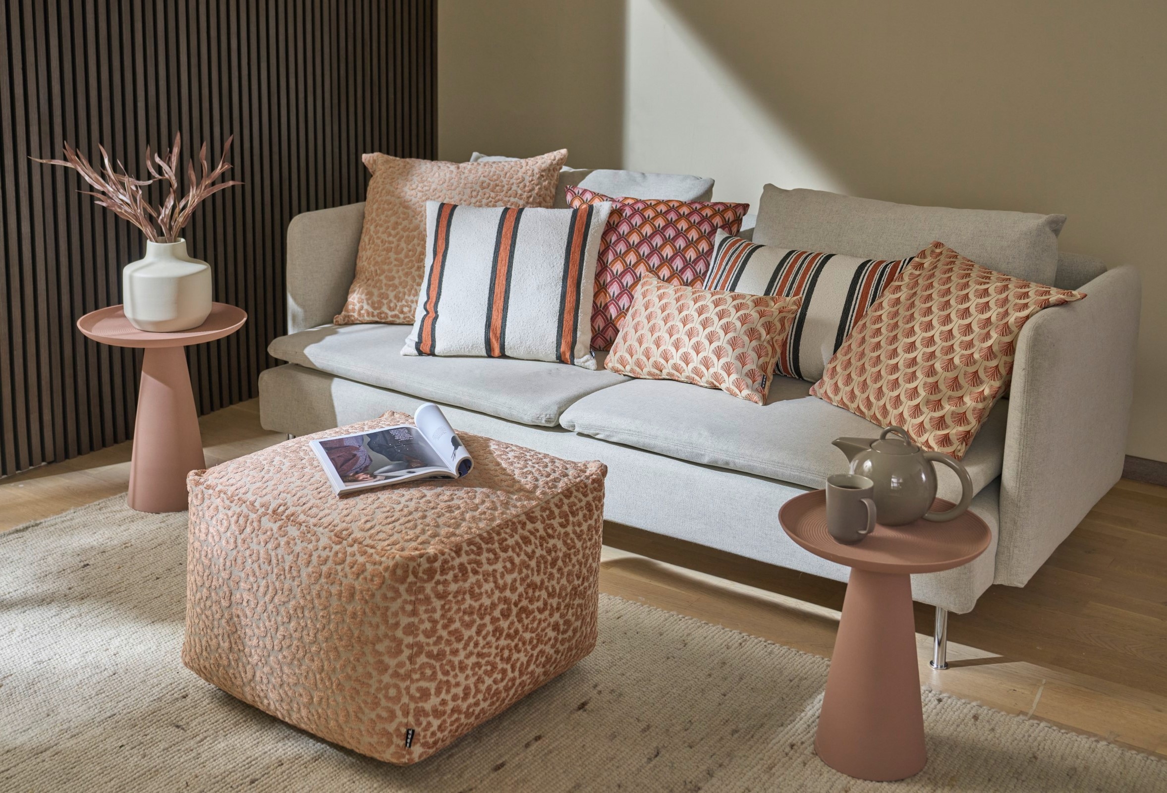 H.O.C.K. Dekokissen »Marta« Sofakissen inkl. Füllung, 50x50cm, Dekokissen, Fächer-Muster