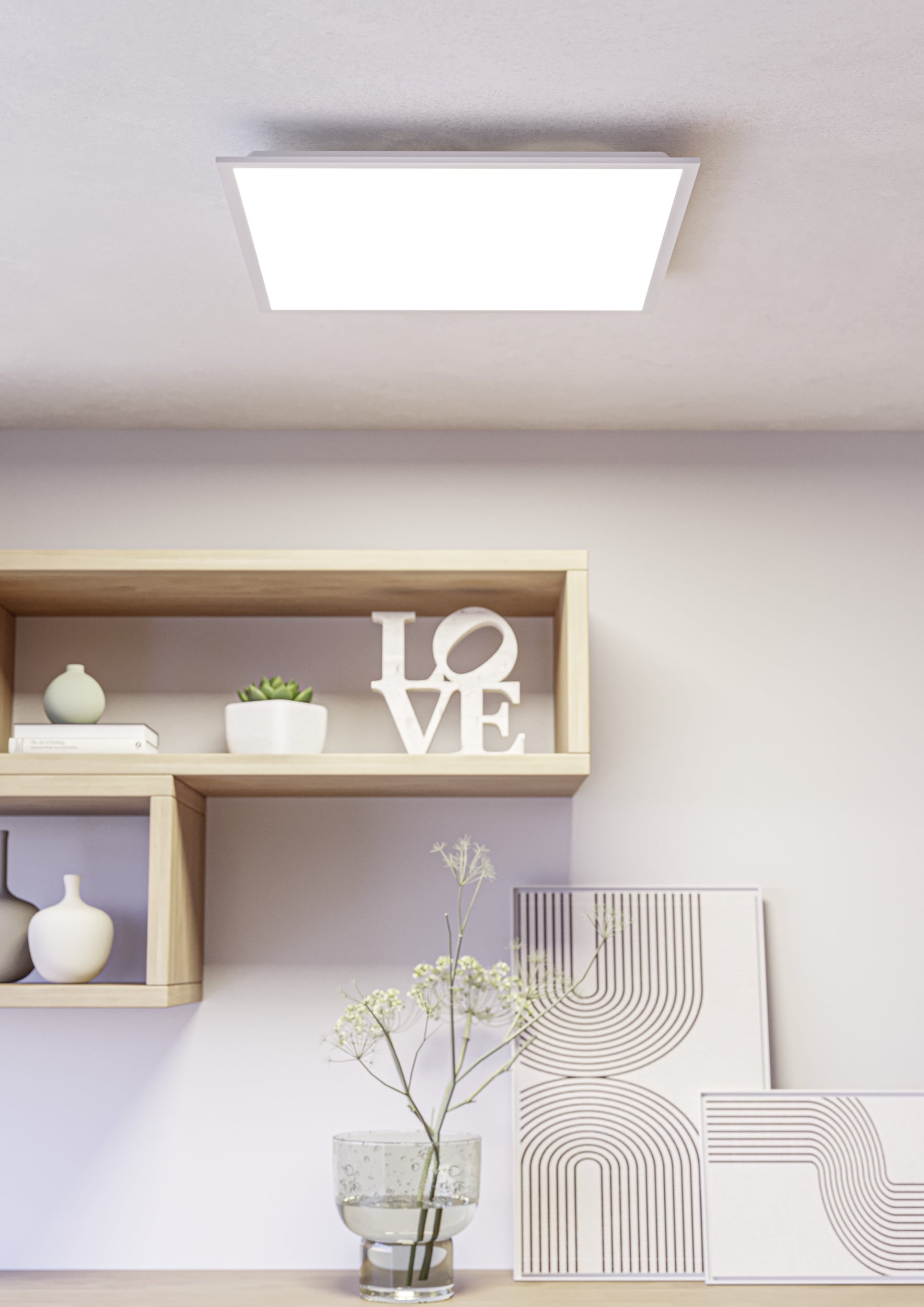 EGLO LED Deckenleuchte »MORADILLO-Z Deckenlampe - Stahl - LED - 33W - IP20« LED-Modul 1 Stk. Kaltweiß | Neutralweiß | RGB | Warmweiß Wohzimmerlampe, Esszimmerlampe, Schlafzimmer, L59,5 x B59,5 x H6,1 cm