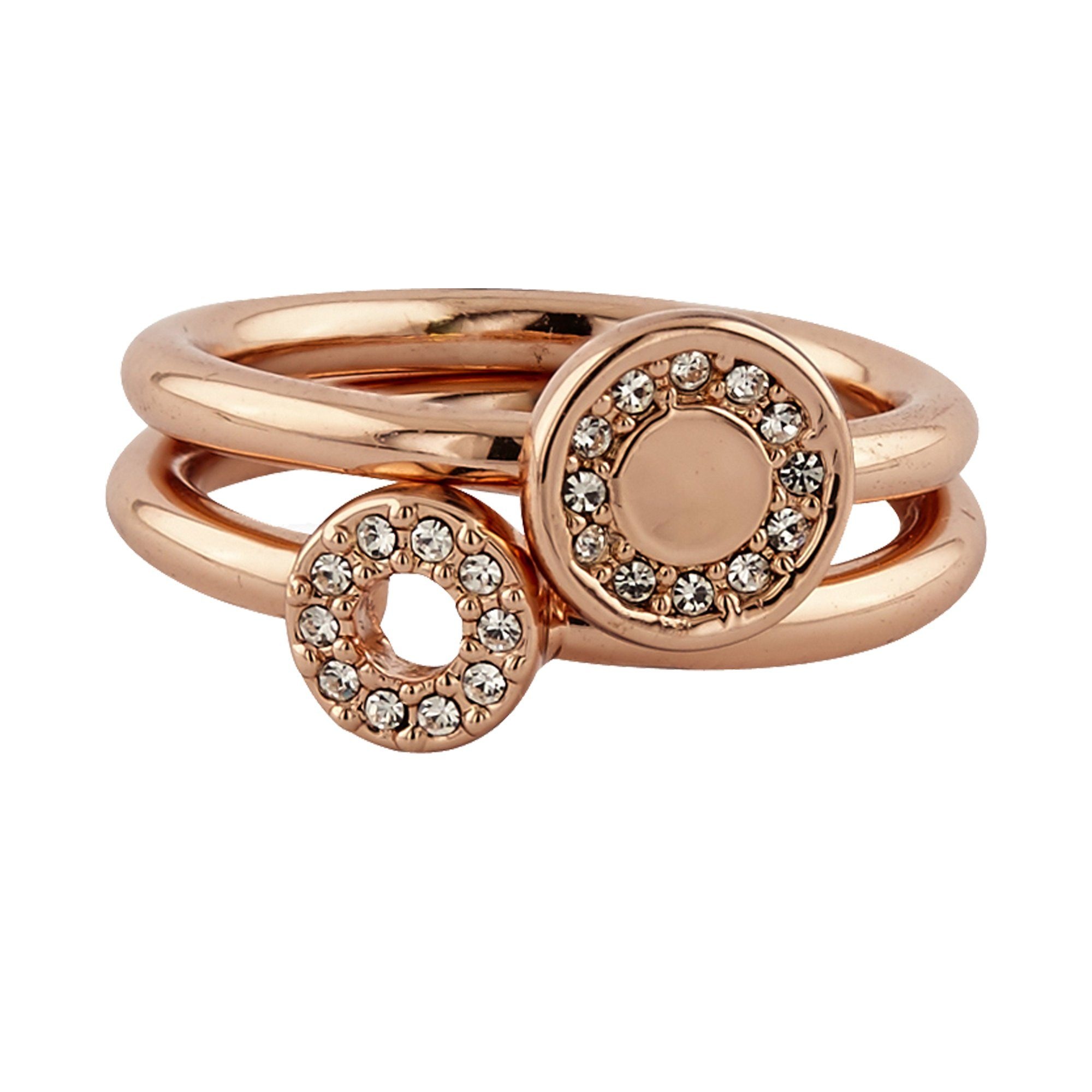 Buckley London Ring-Set rosévergoldet mit Kristallen