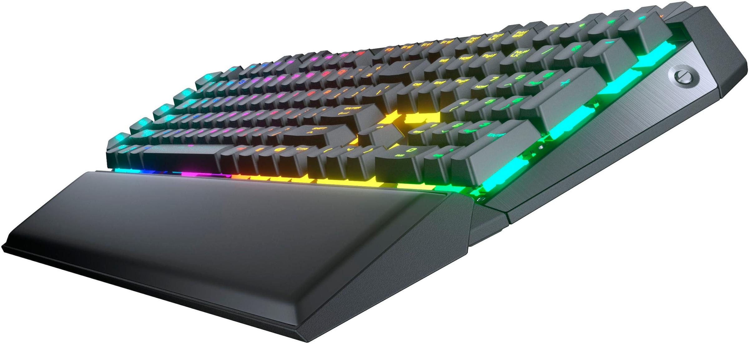 Cougar Gaming-Tastatur »700K EVO Mechanisch«, (Easy-Switch-Fn-Tasten-Handgelenkauflage-Lautstärkeregler-Makro-Tasten-Multimedia-Tasten-USB-Anschluss-Windows-Sperrtaste-Ziffernblock-programmierbare G-Tasten-ergonomische Form), CHERRY RGB MX-Tasten