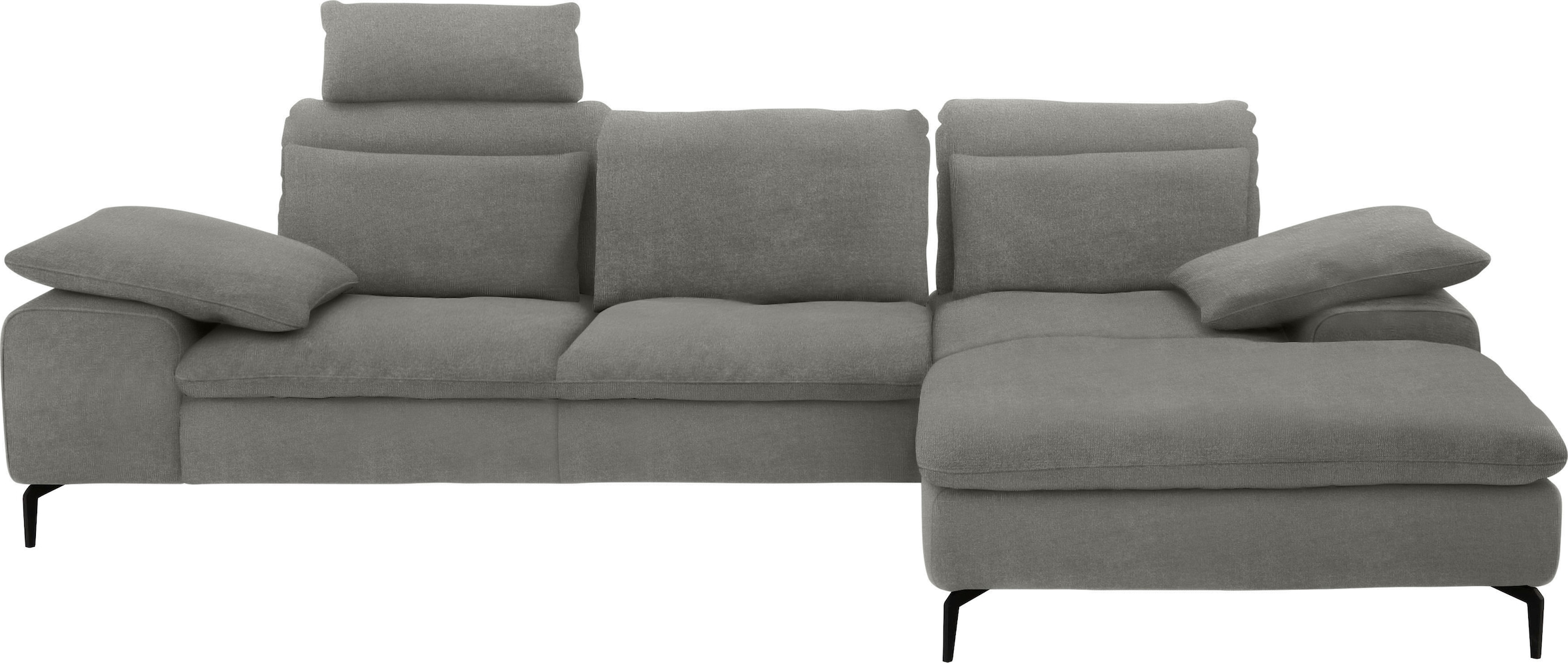 W.SCHILLIG Ecksofa »valentinoo, Designsofa, bequem, elegant und zeitlos, L-Form«, (Set), inklusive Hocker, mit Sitztiefenverstellung, Breite 299 cm