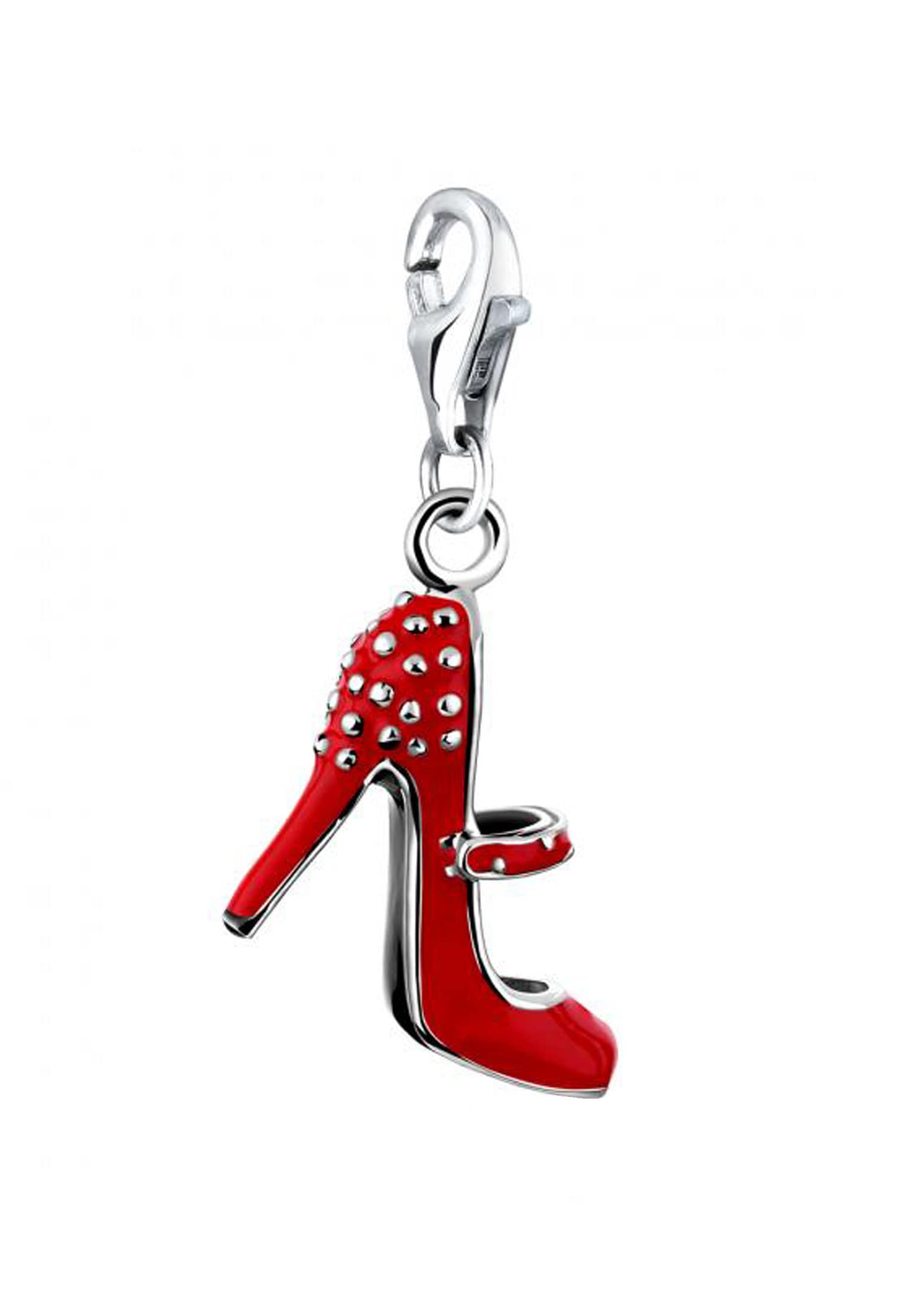 Nenalina Charm Medaillon »Charm High Heel Anhänger Stiletto Emaille Rot 925 Silber«