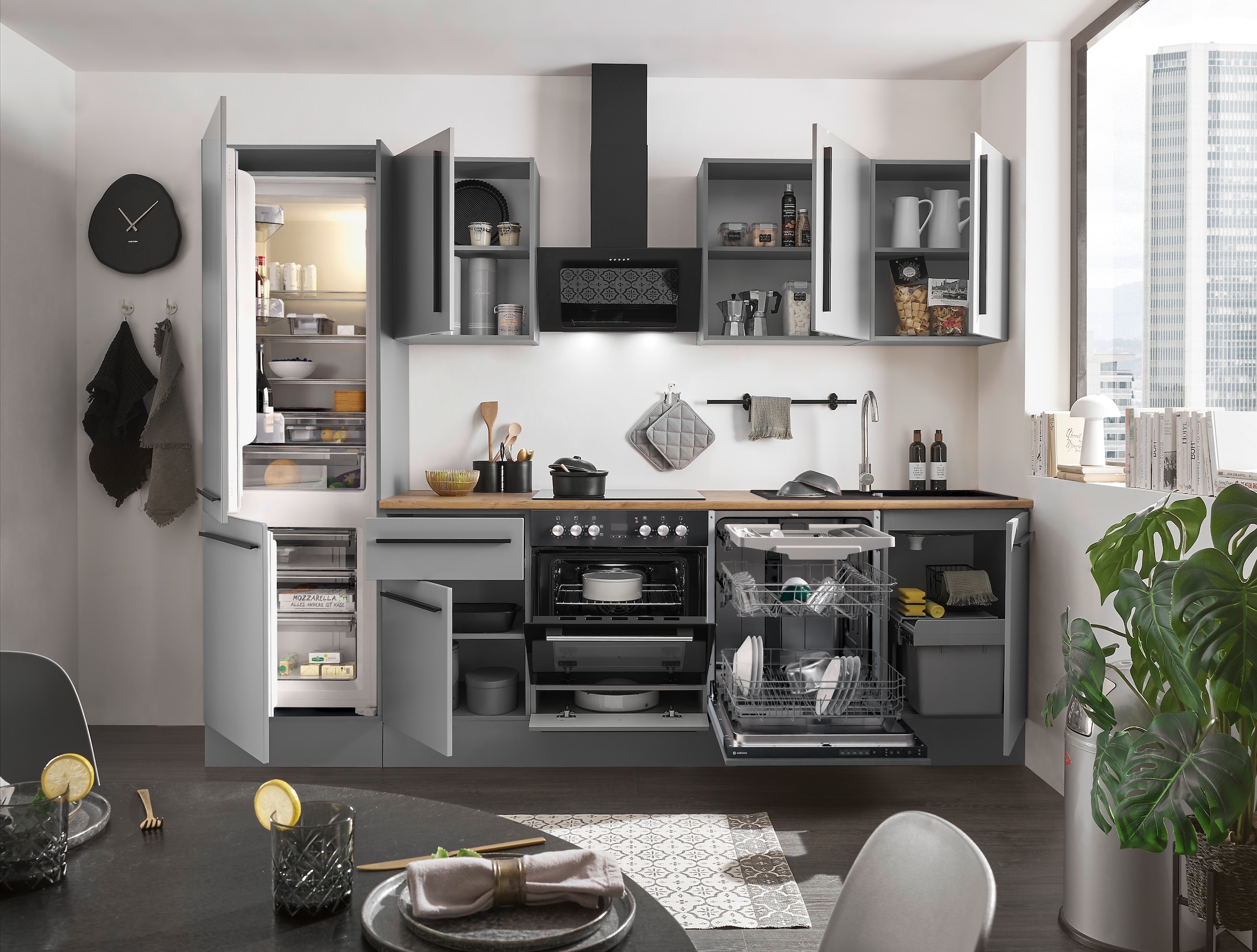 BASIC by Balculina Winkelküche »Denver, Küche BxHxT 280 x 211 x 60«, Breite 280 cm, wahlweise mit E-Geräten und Induktion
