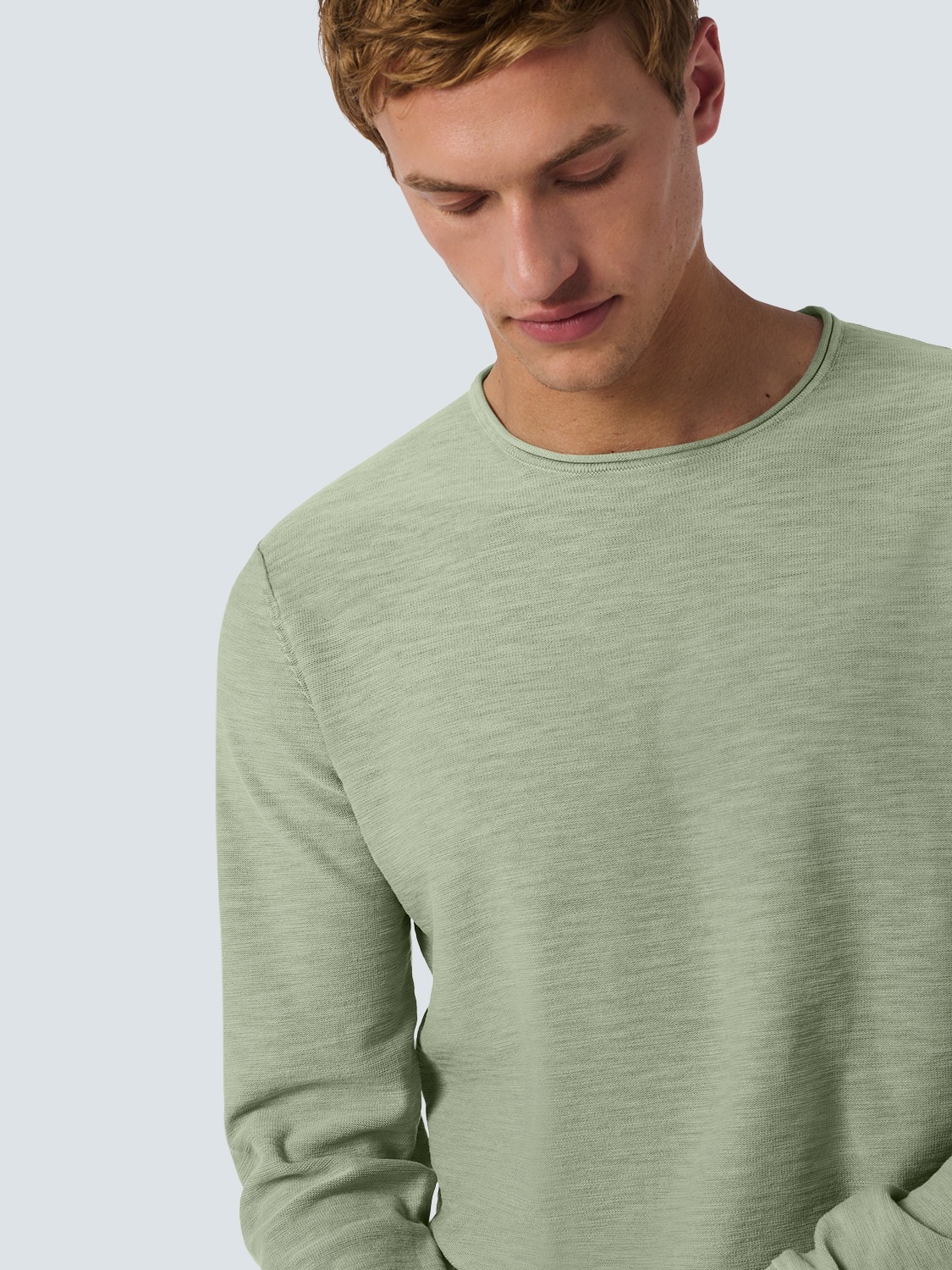NO EXCESS Rundhalspullover, mit Melange Optik
