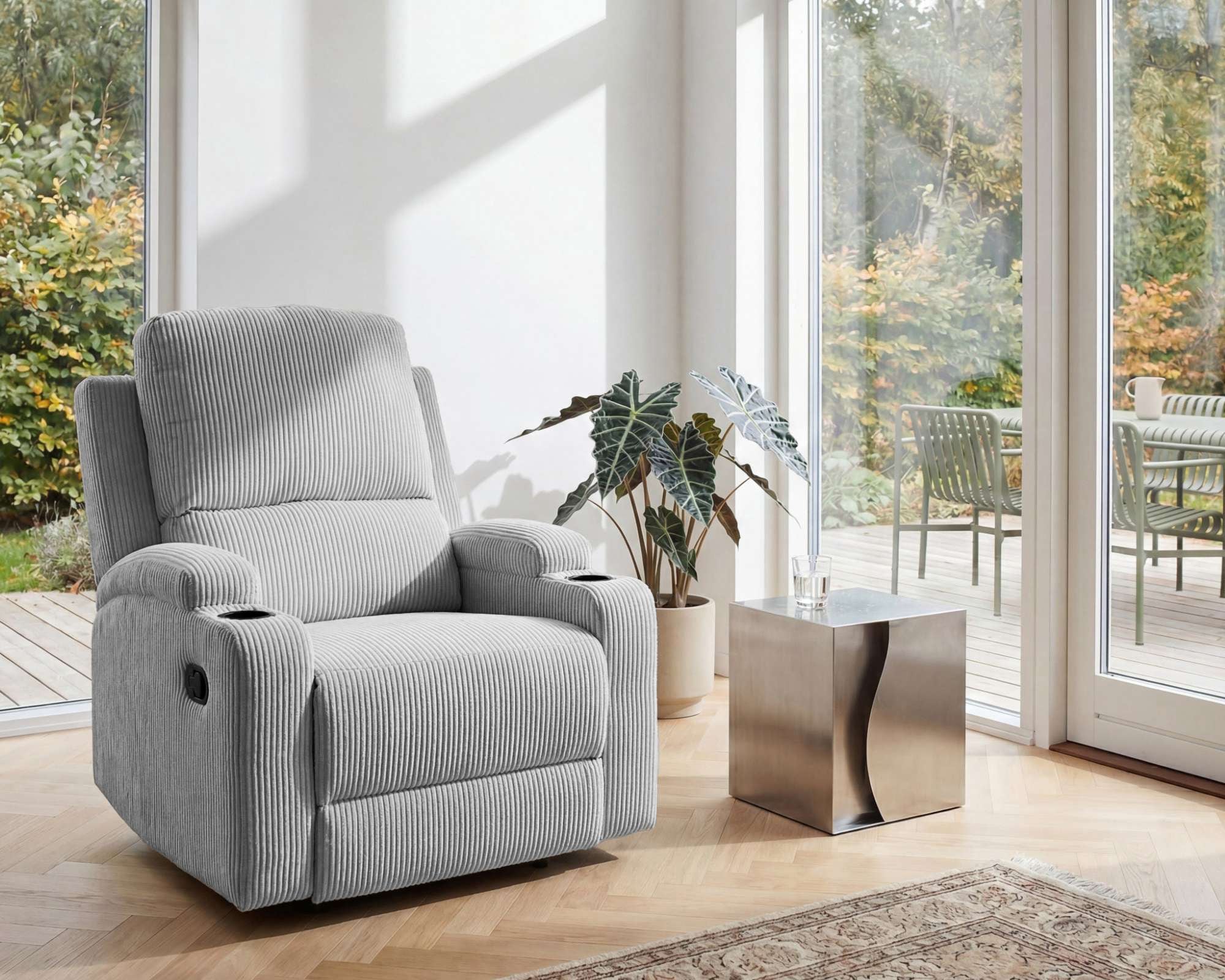 OTTO home Relaxsessel »NAPORI Cord, Kinosessel, Multimedia-Sessel« TV-Sessel mit manueller u elektrischer Relaxfunktion u. Getränkehalter