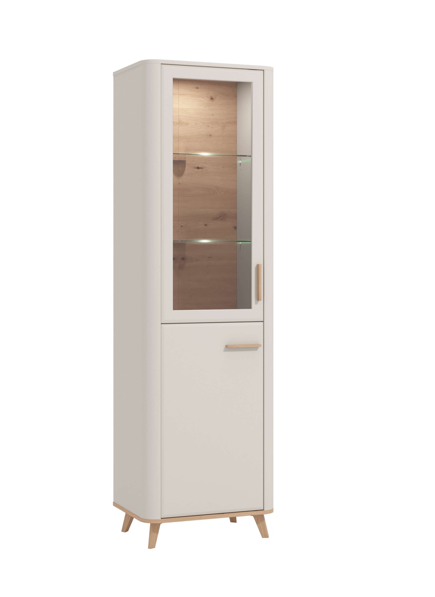 Home affaire Vitrine »Darwen Vitrinenschrank, Glasschrank, Standvitrine, Highboard/Sideboard« 2 Türen, 4 Einlegeböden, 5 Fächer, Gesamtmaße (B/T/H): 58/40/193 cm