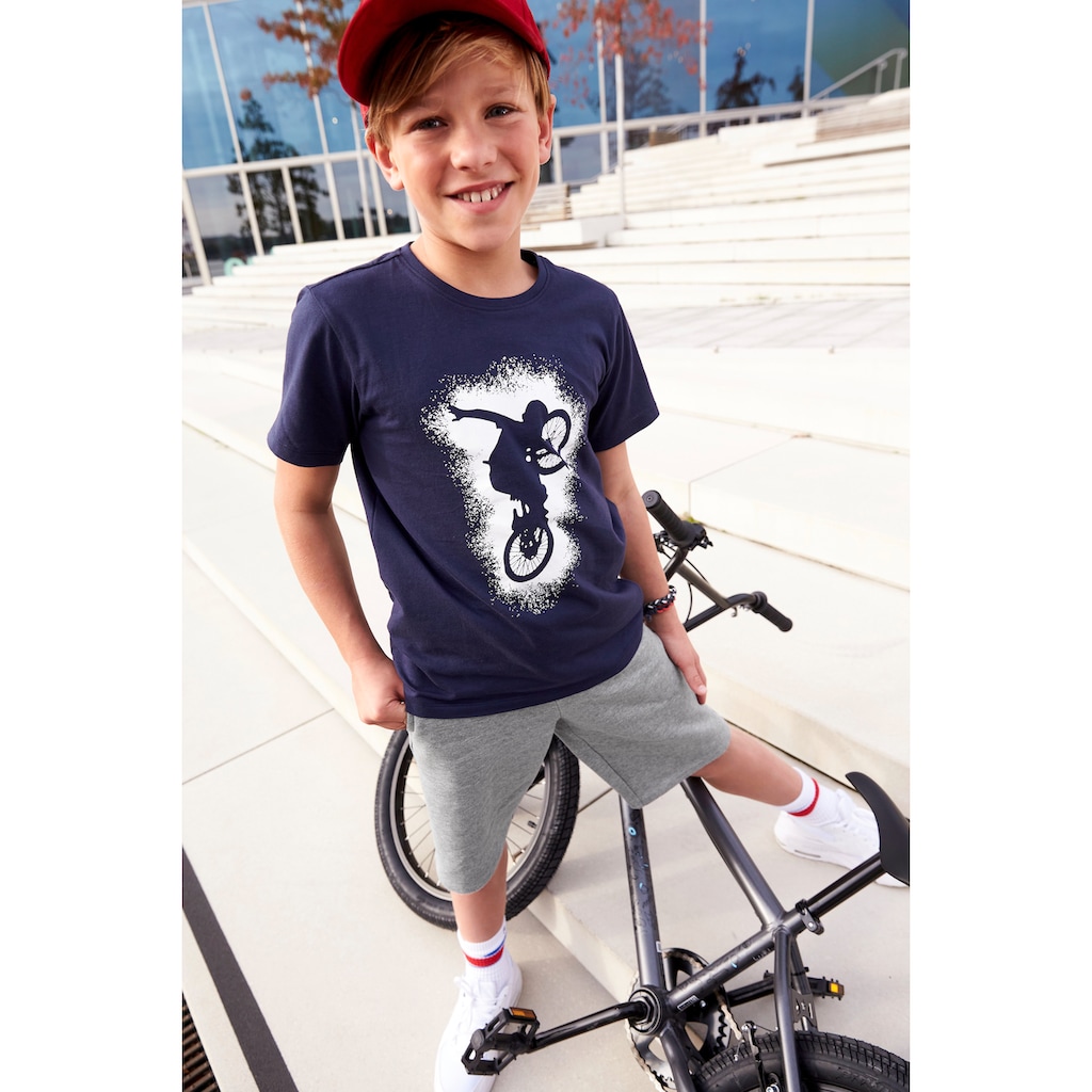 KIDSWORLD T-Shirt & Sweatbermudas »Biker«, (Set, 2 tlg.), BIKER