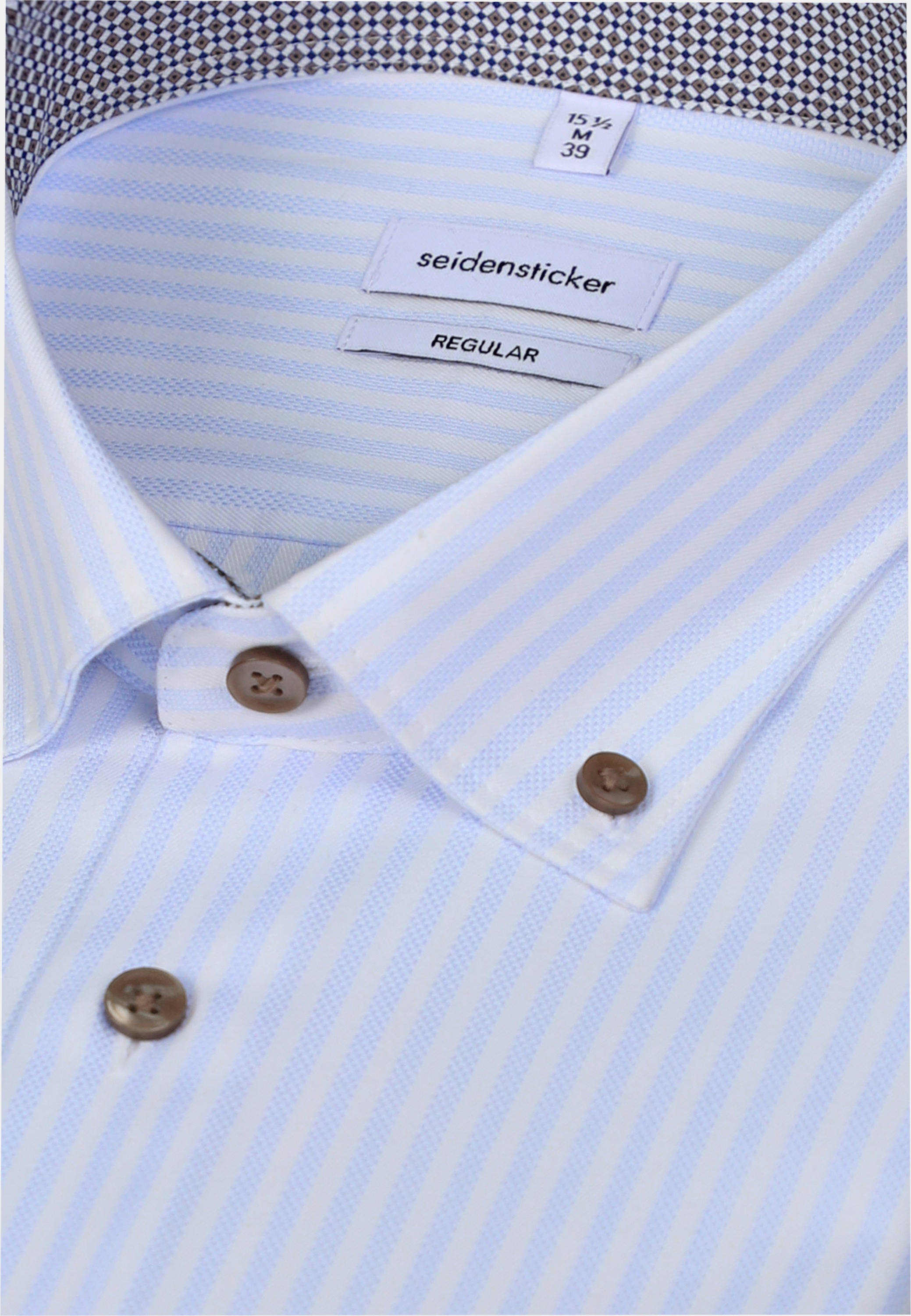seidensticker Businesshemd »Schwarze Rose« Regular 1/1 Button-Down-Kragen Gestreift