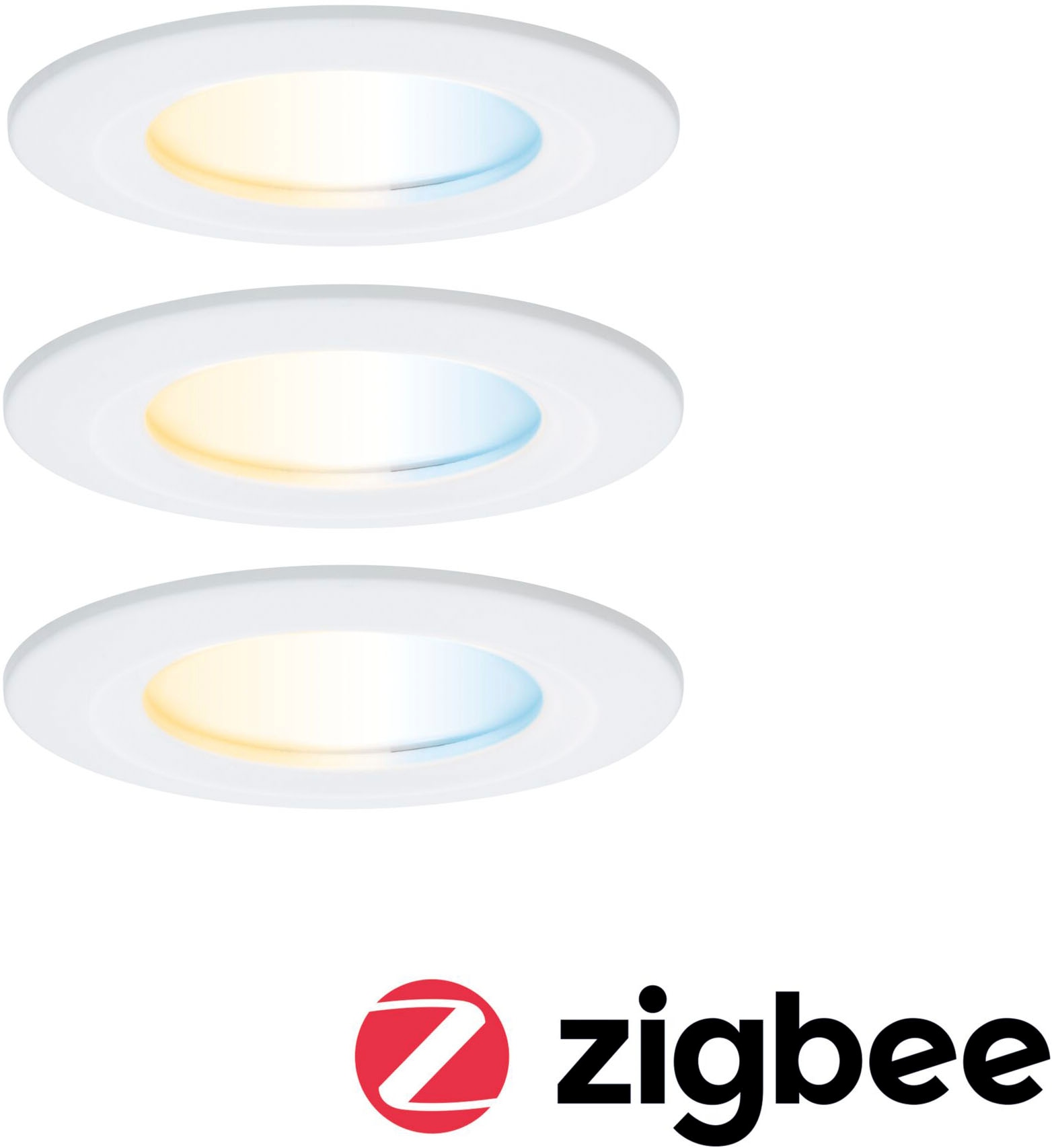 Paulmann LED Einbauleuchte »LED Einbauleuchte Nova Coin IP44 rund 78mm« LED-Modul 3 Stk. Tageslichtweiß Memoryfunktion, Farbwechsler, Farbsteuerung, Dimmer, Smart Home