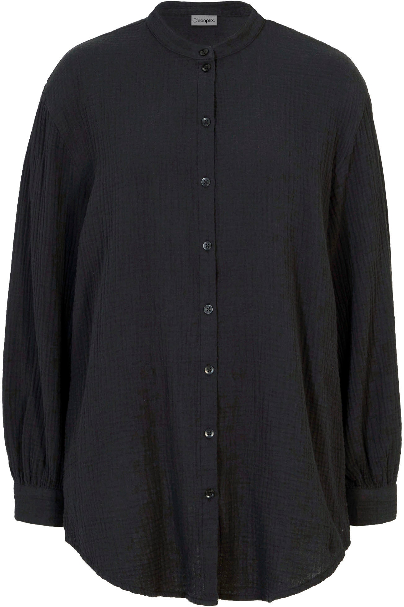 bonprix Langarmbluse »Musselin-Longbluse aus Baumwolle« Oversize-Passform, mit Seitenschlitzen, aus Musselin