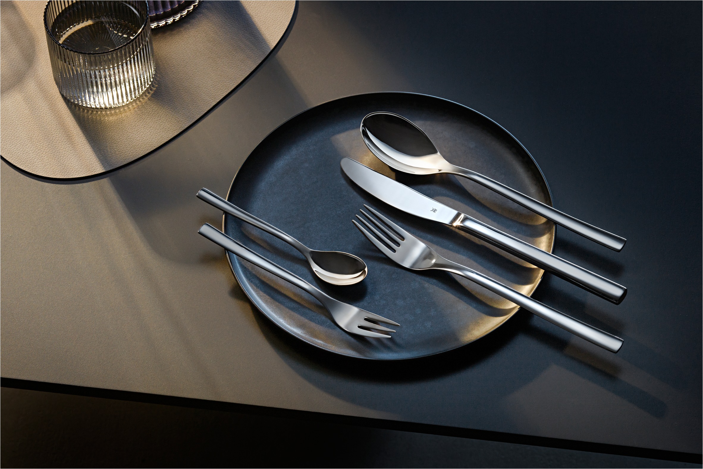 WMF Besteck-Set »Palermo«, (Set, 30 tlg.), Monobloc-Messer, ergonomisch, geschmiedete Messer, Wellenschliff