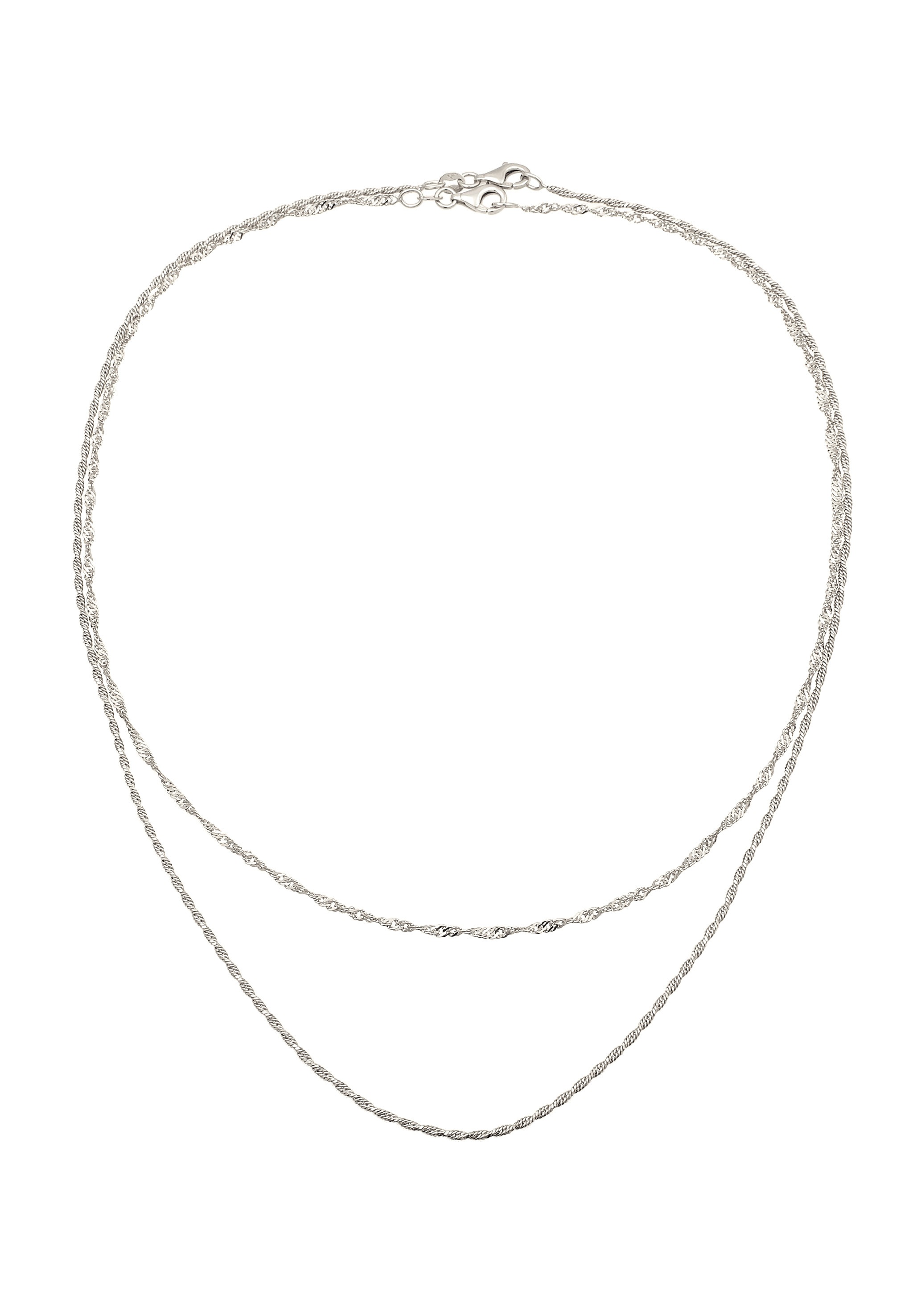 Elli Ketten-Set »Halskette Kordelkette 2er Set 925 Sterling Silber«