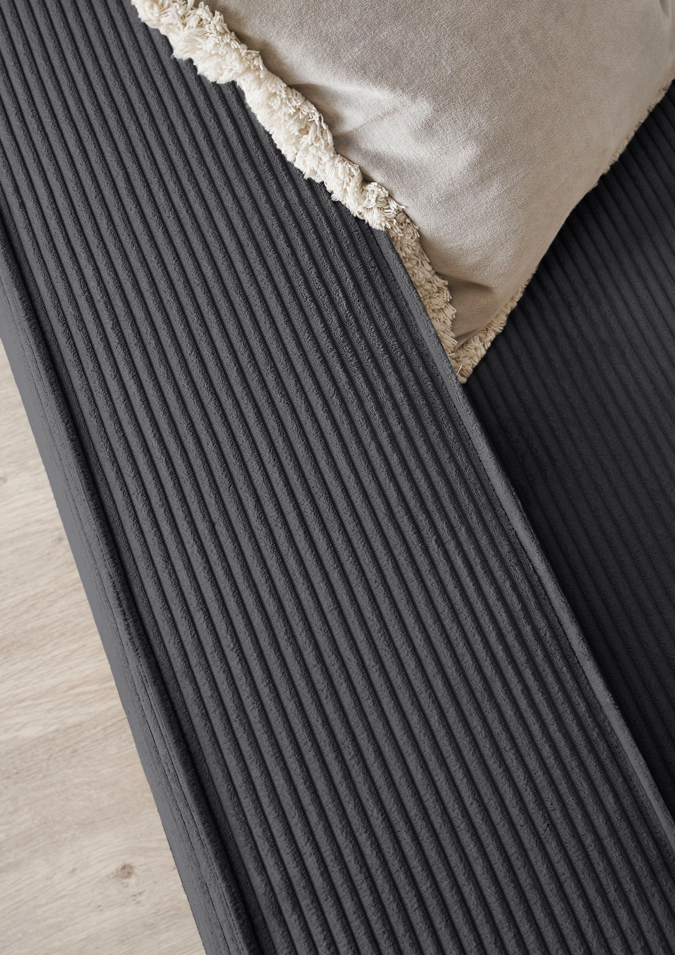 Home affaire Polsterecke »NEU: SHERWOOD XXL tief, L-Form mit Schlaffunktion, Big-Sofa mit Hocker« stellbar zum Schlafsofa (Krokodilverbinder), Cord, Leinenoptik,