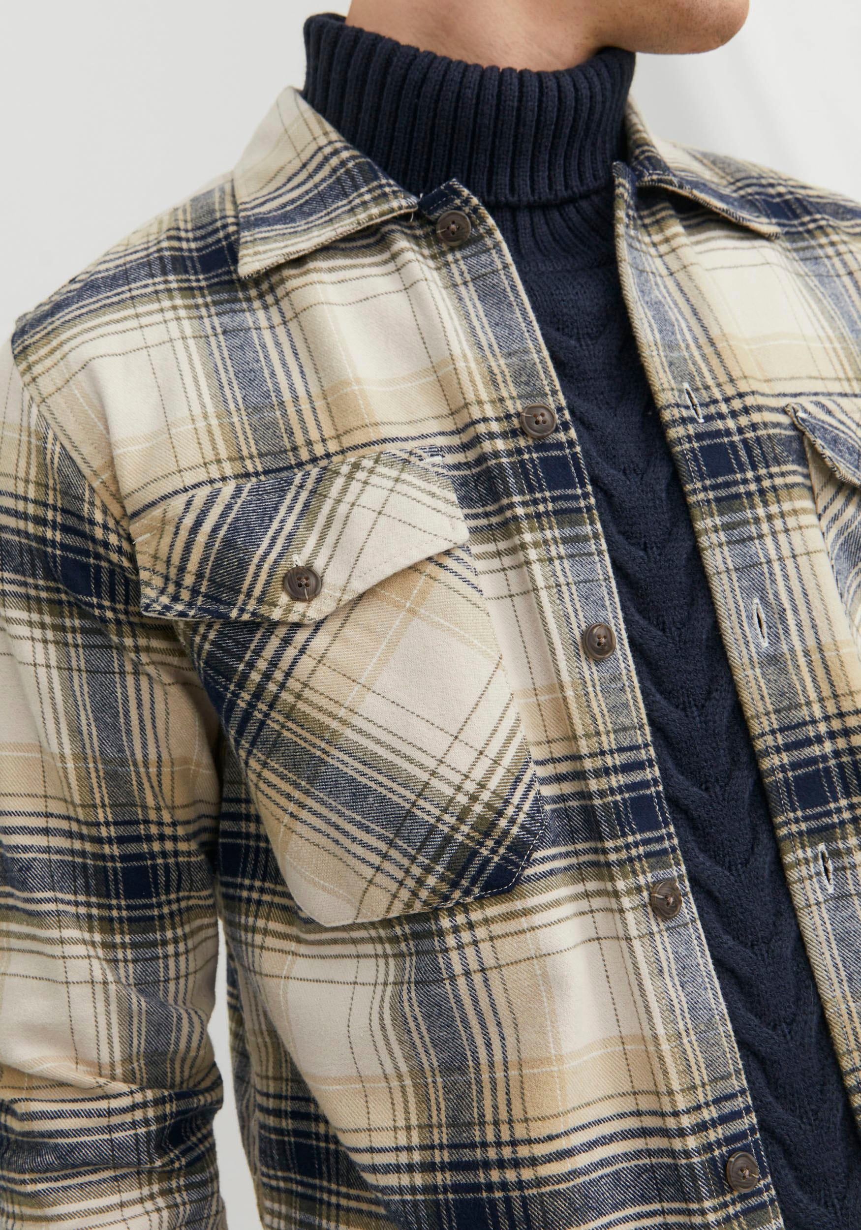 Jack & Jones Langarmhemd »JJEEDDIE OVERSHIRT LS NOOS«