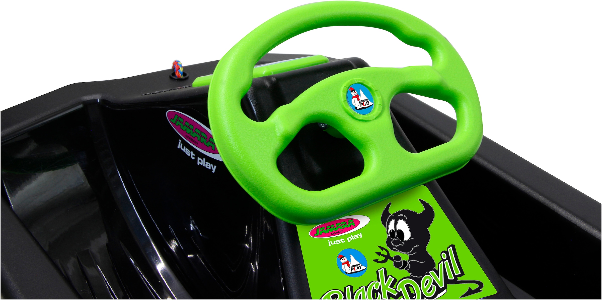 Jamara Bob »Snow Play Bob Black Devil 84cm schwarz mit Lenkrad und Bremse«, Made in Europe