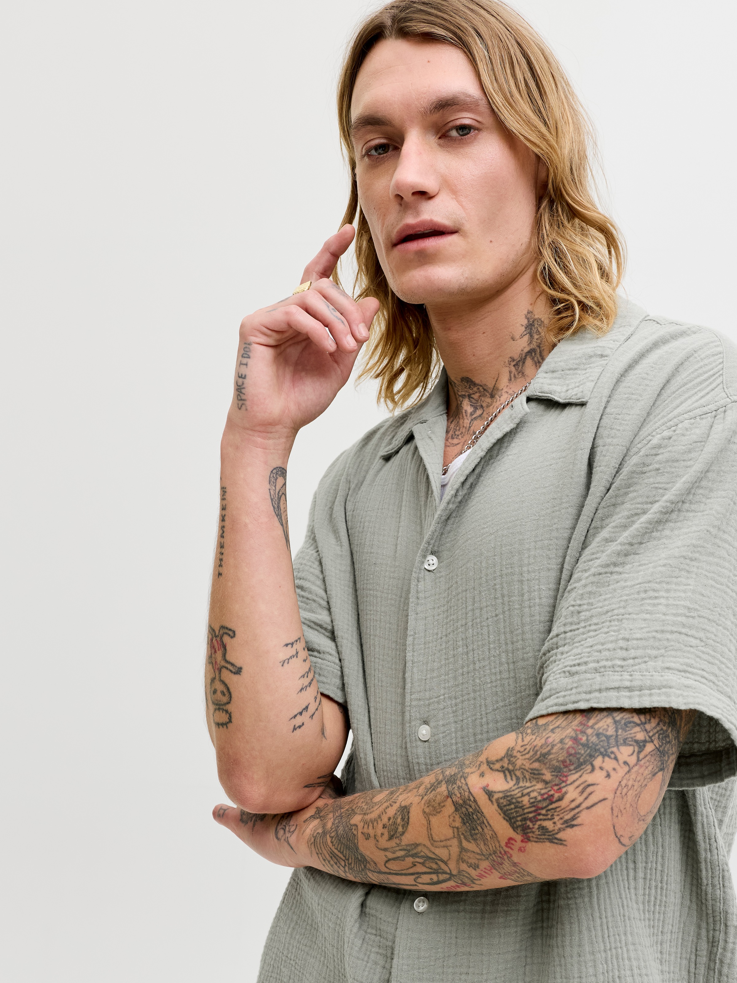 Jack & Jones Kurzarmhemd »JORNANTUCKET DOUBLE CLOTH SHIRT SS EA26«