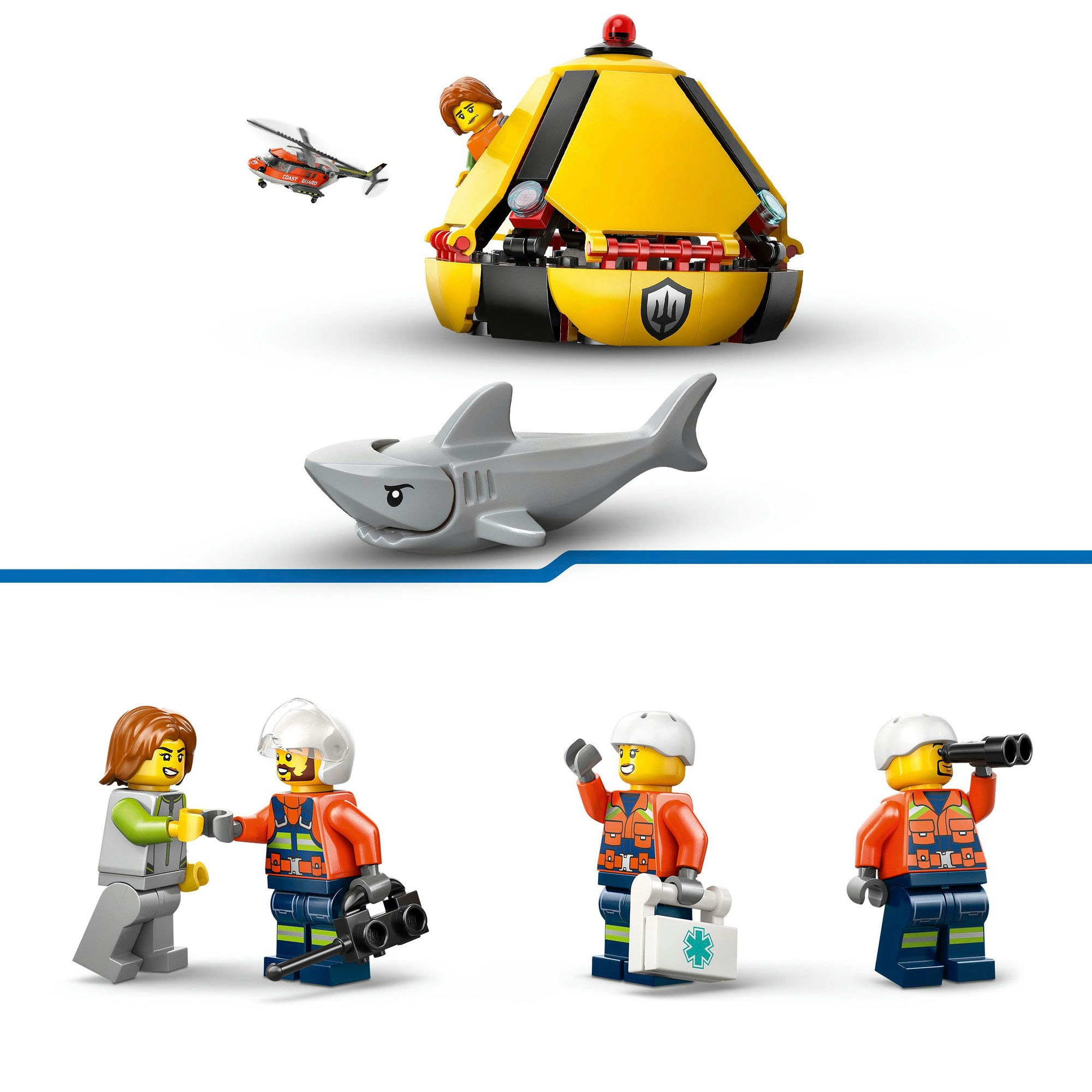 LEGO® Konstruktionsspielsteine »Hubschrauber der Küstenwache (60503), LEGO City« Made in Europe