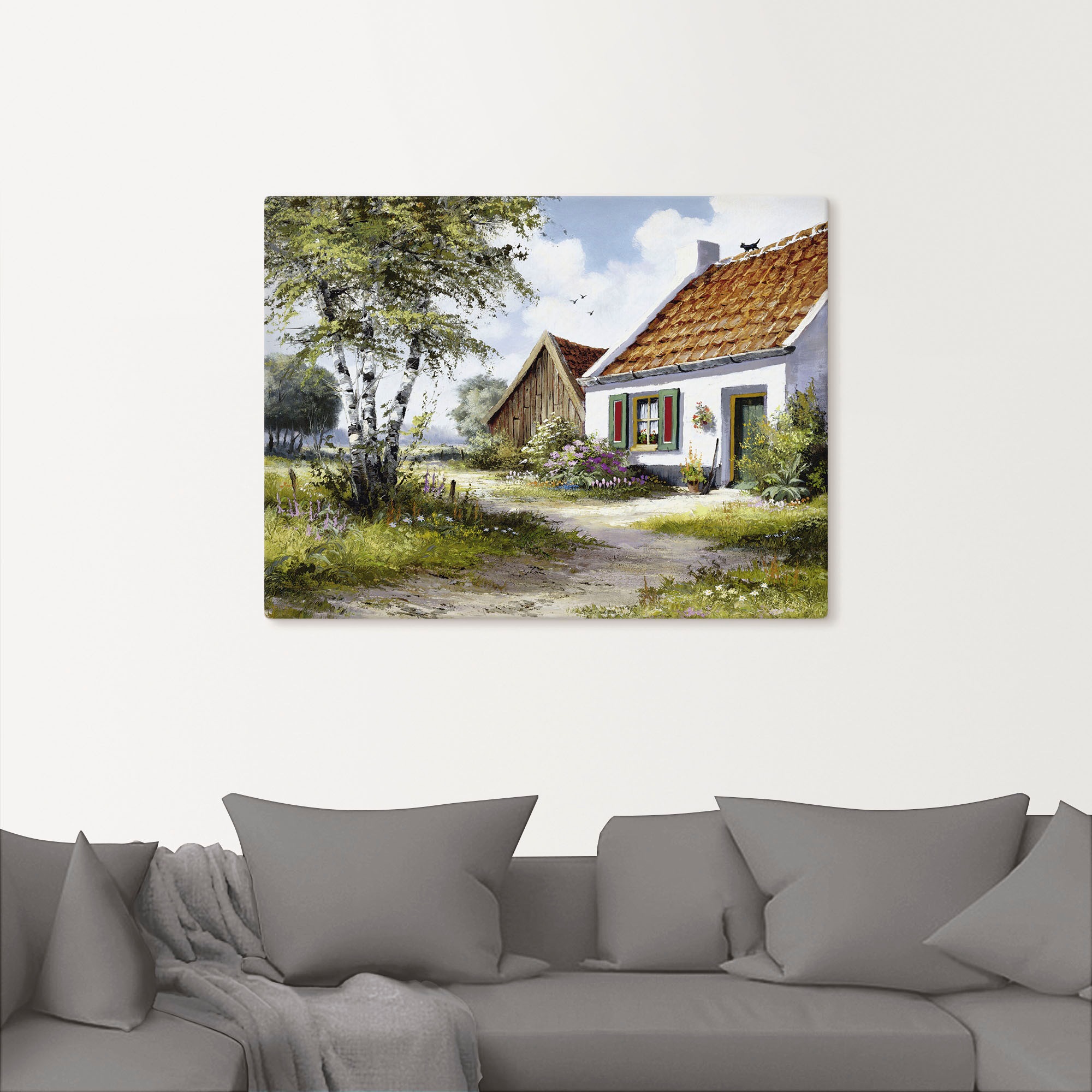 Artland Wandbild »Katze auf dem Dach«, Garten, (1 St.), als Leinwandbild, Poster, Wandaufkleber in verschied. Größen