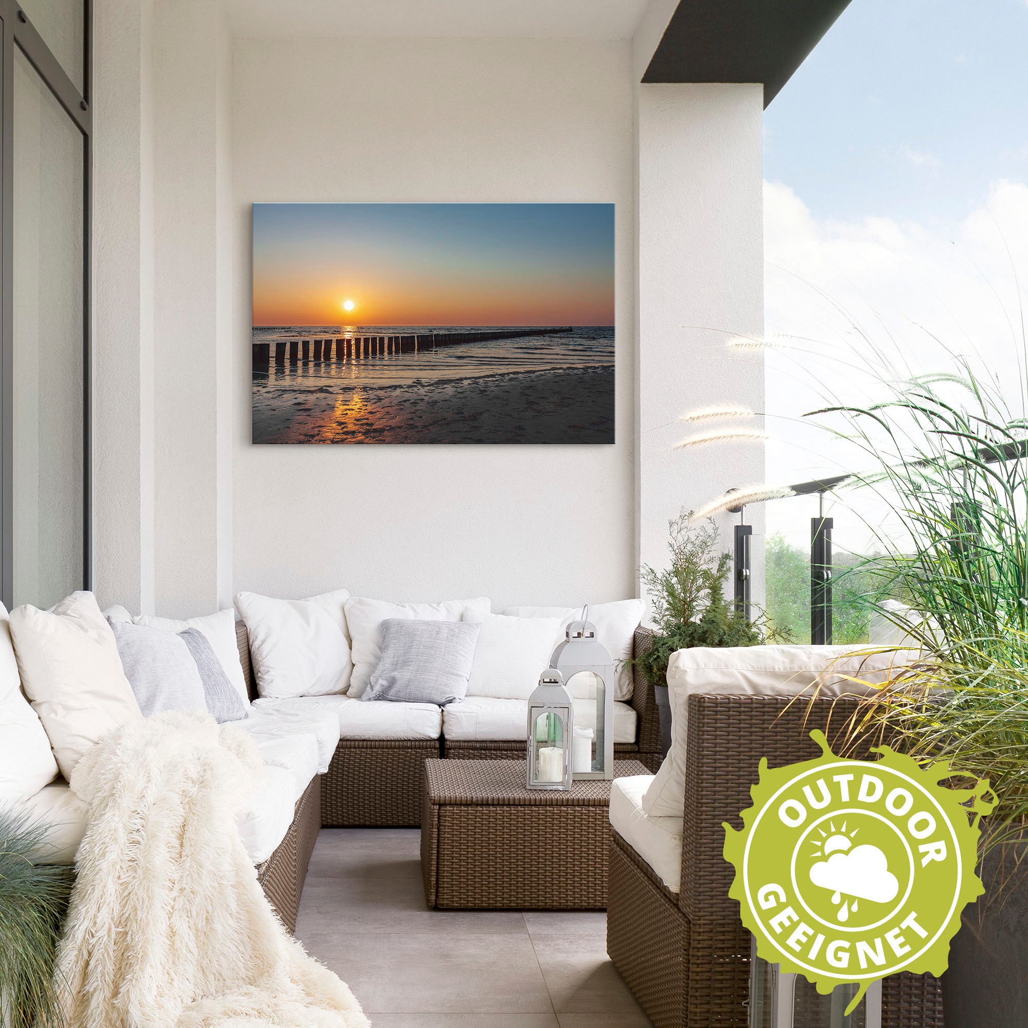 Artland Wandbild »Sonnenuntergang an Ostsee Insel Poel«, Bilder vom Sonnenuntergang & -aufgang (1 Stück), in vielen Größen & Produktarten - Alubild / Outdoorbild, Leinwandbild, Poster, Wandaufkleber / Wandtattoo auch für Badezimmer geeignet