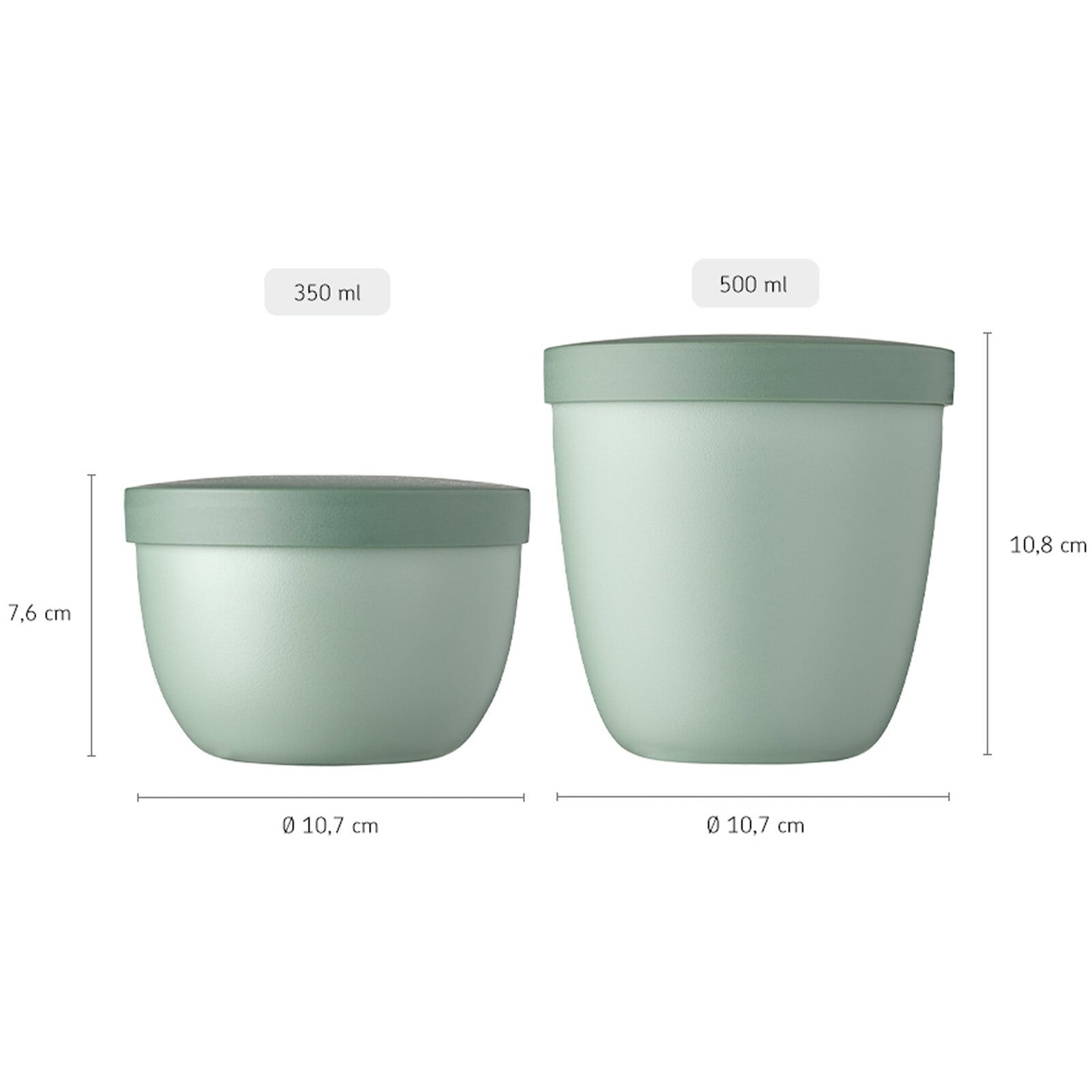 Mepal Lunchbox »Snackpots Ellipse 350 & 500 ml 2er Set« Spülmaschinengeeignet, Mikrowellengeeignet (ohne Deckel)