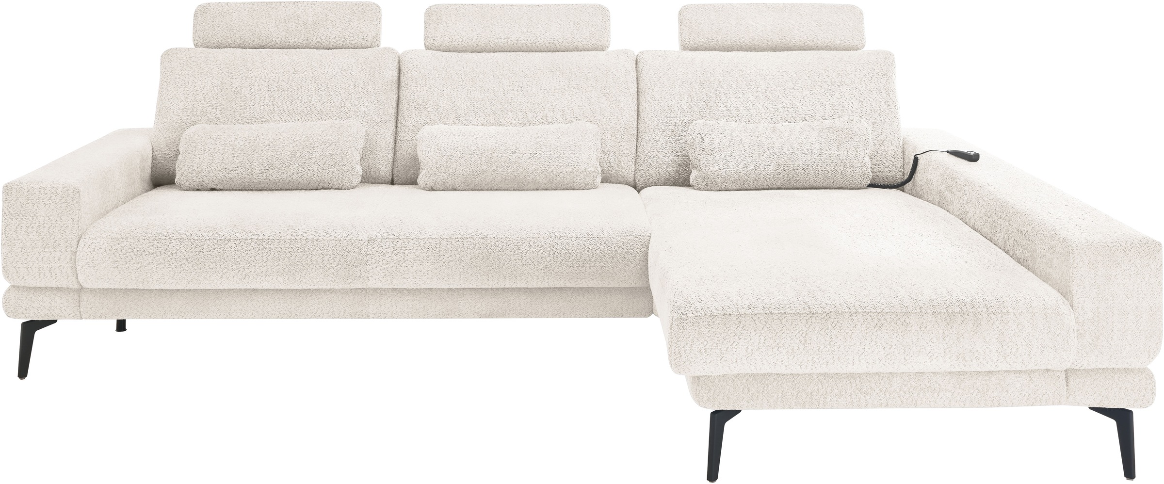 set one by Musterring Ecksofa »SO 3600, inkl motor. Sitztiefenverstellung, Kopfstützen, Nierenkissen«, Sitzhöhe 42 cm, Kaltschaum, Breite 293 x Tiefe 180 cm, Kama natur