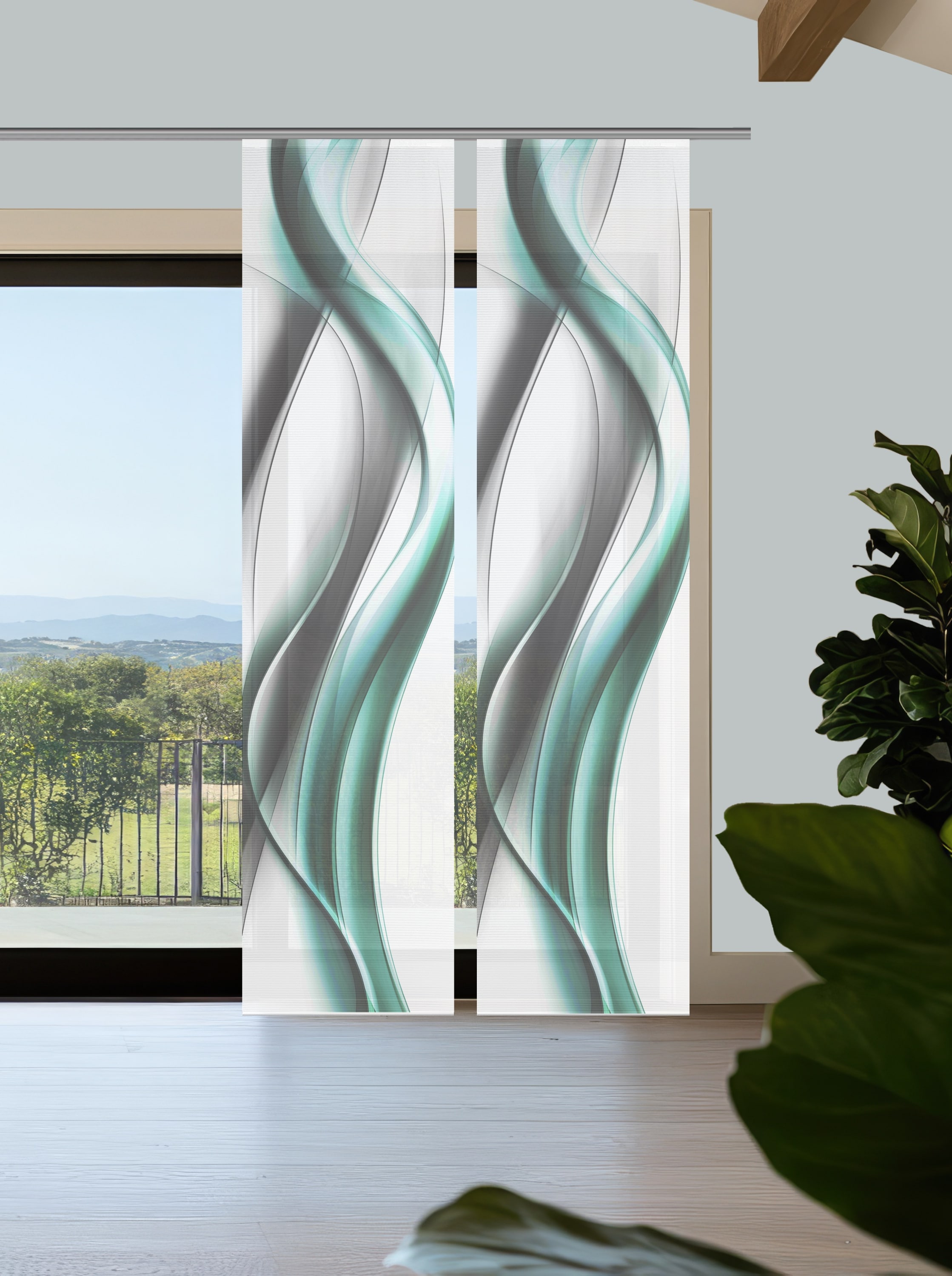 Vision S Schiebegardine »CARA« Paneelwagen 2 Stk. tlg. Schiebevorhang,Bambusoptik,Digitaldruck,SET