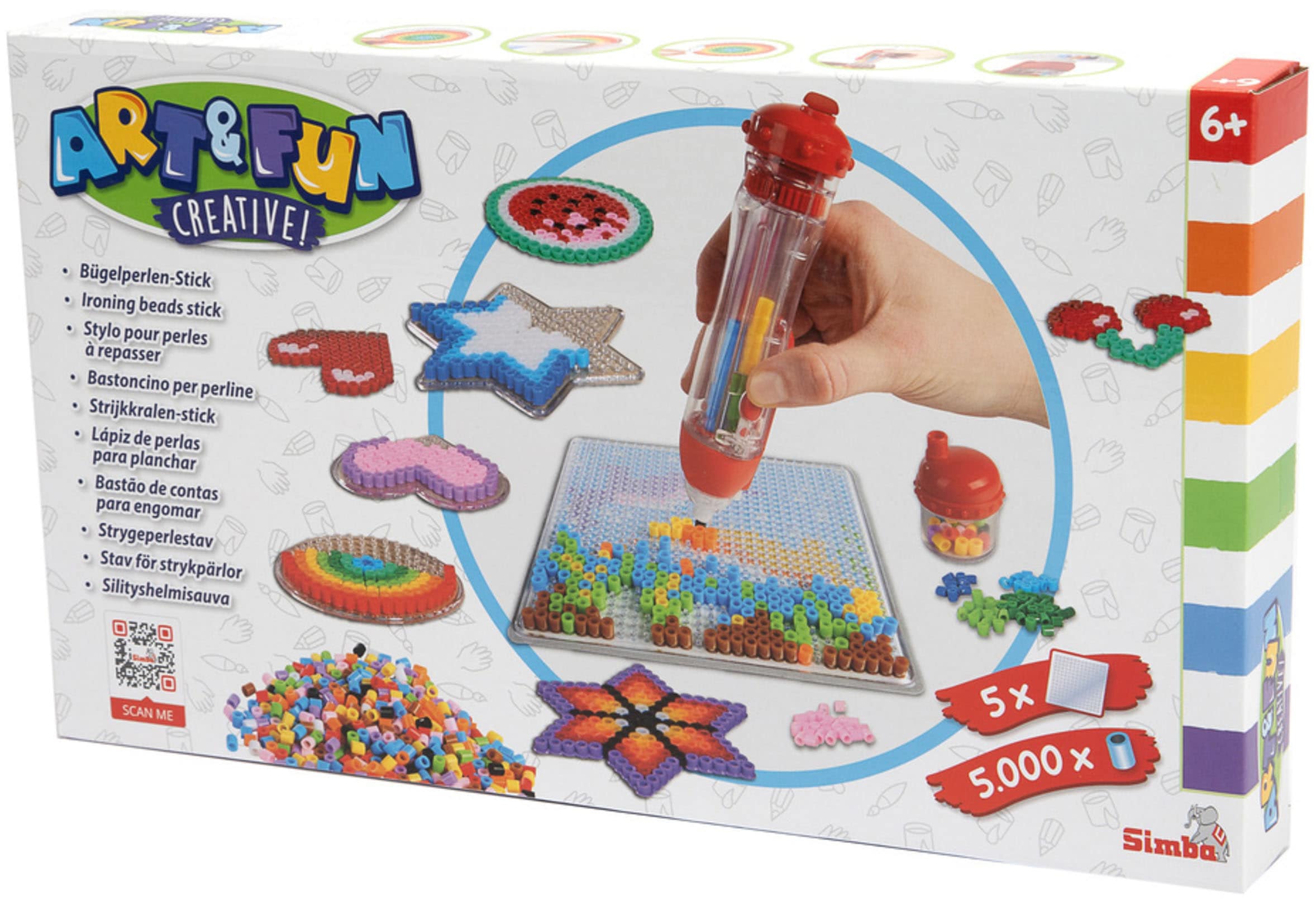 SIMBA Kreativset "Art und Fun, Bügelperlenstick mit 5000 Perlen"