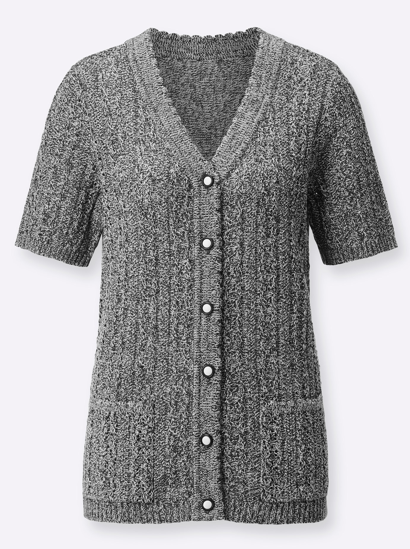 Classic Basics Ajourstrickjacke
