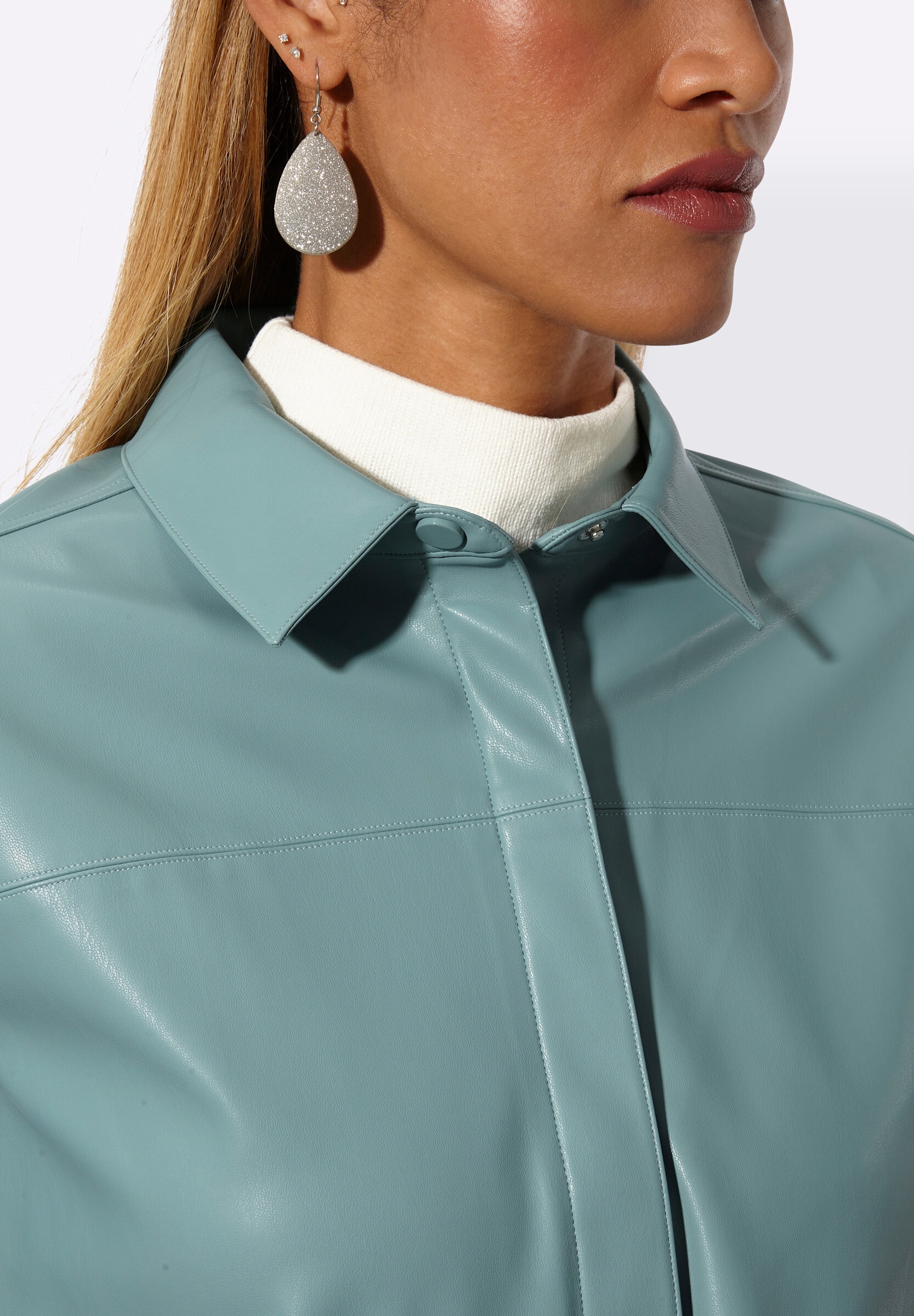 creation L Jackenblazer »Lederimitat-Blazer Lederimitat-Blazer mit verdeckter Druckknopfleiste«