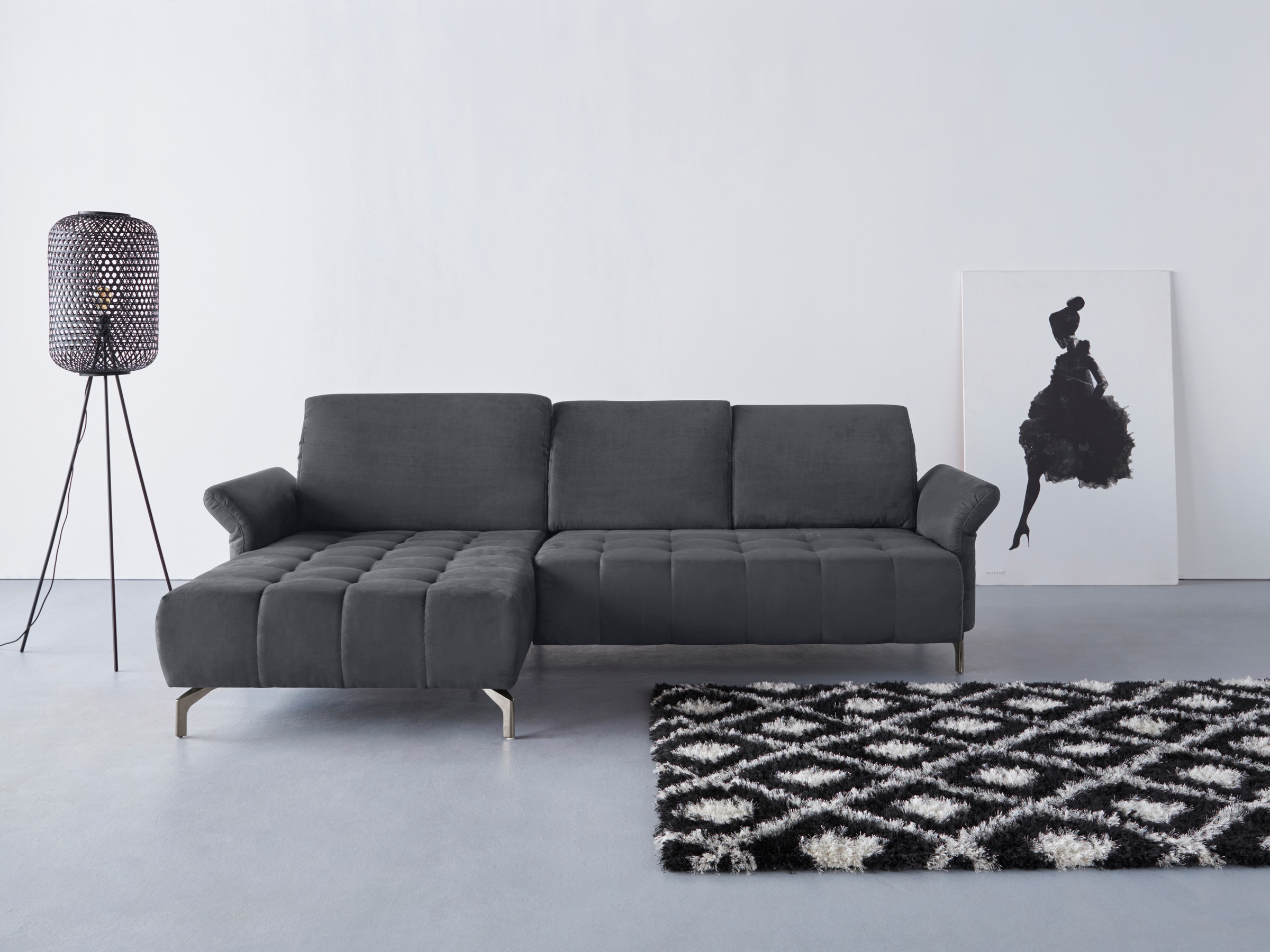 INOSIGN Ecksofa »Fresh L-Form«, Federkern, wahlweise Kopfteilverstellung und motorischer Vorziehsitz
