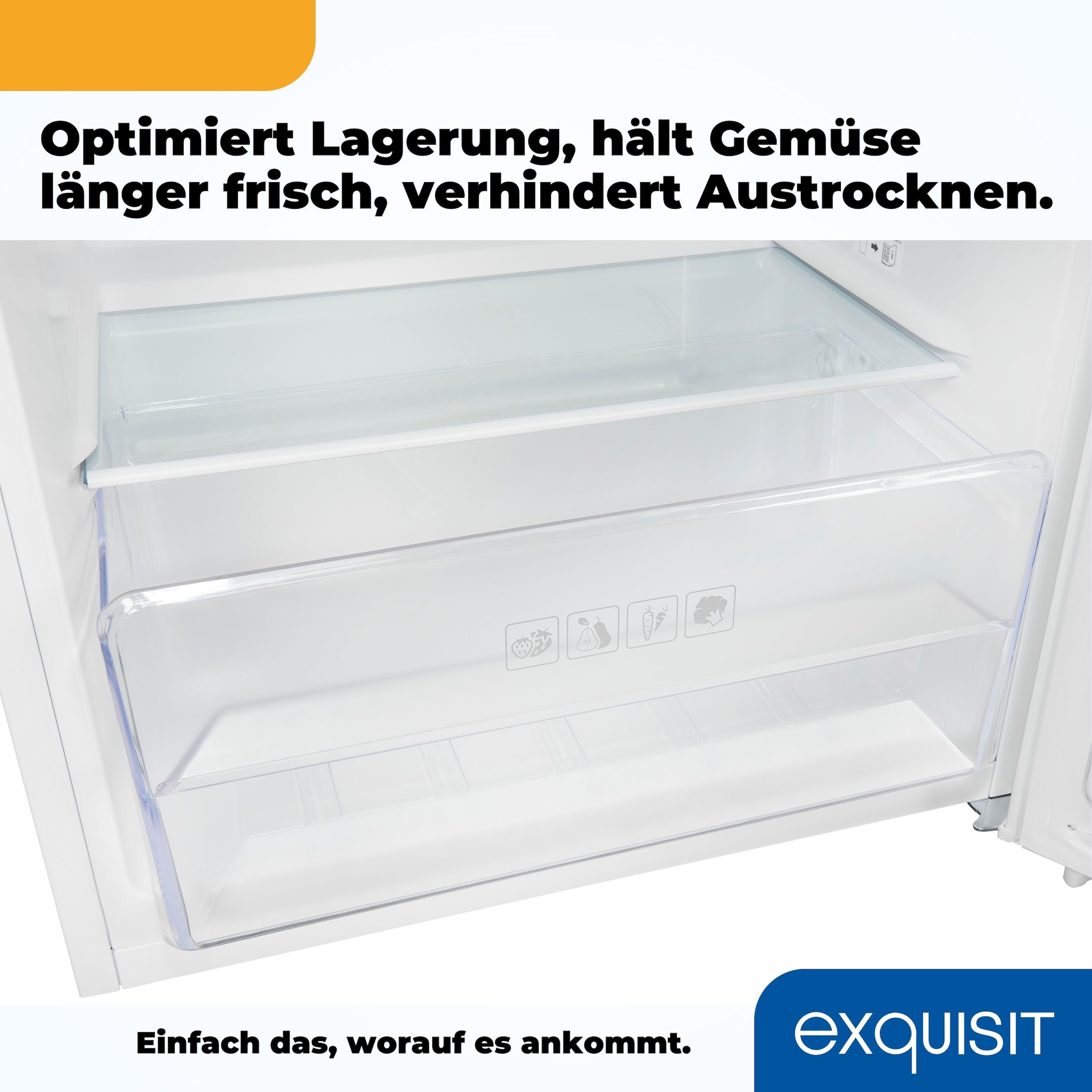 exquisit Kühlschrank »KS320-V-H-040E weiss« 142,6 cm hoch 54,4 cm breit Großzügiger Kühlraum für mehr Frische und beste Übersicht