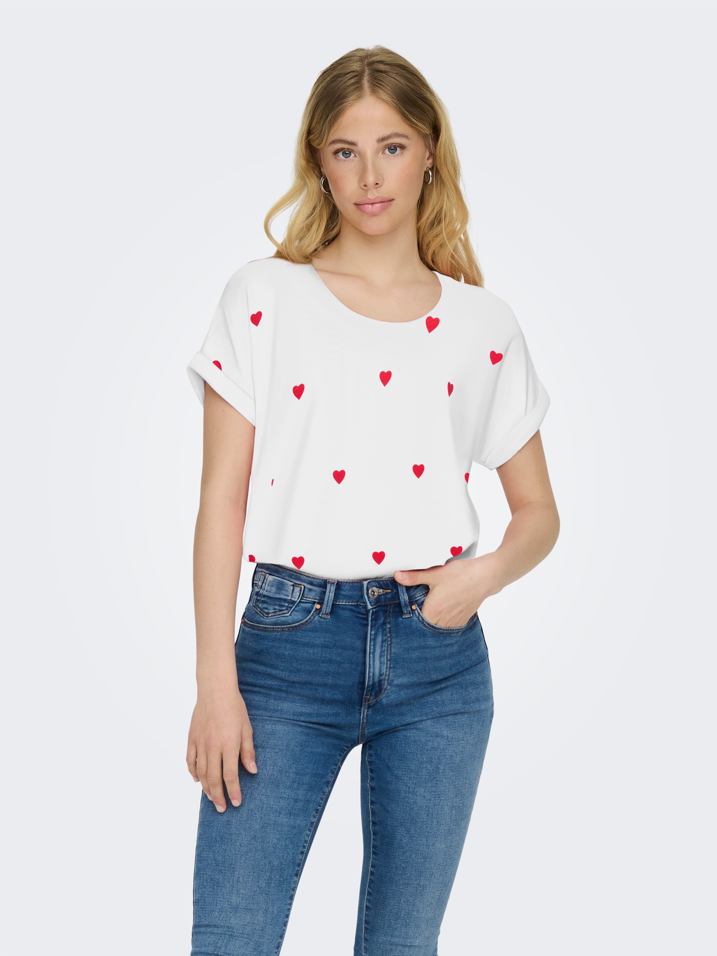 ONLY Kurzarmshirt »ONLMOSTER S/S AOP TOP CS JRS« Viskosemischung, Rundhals