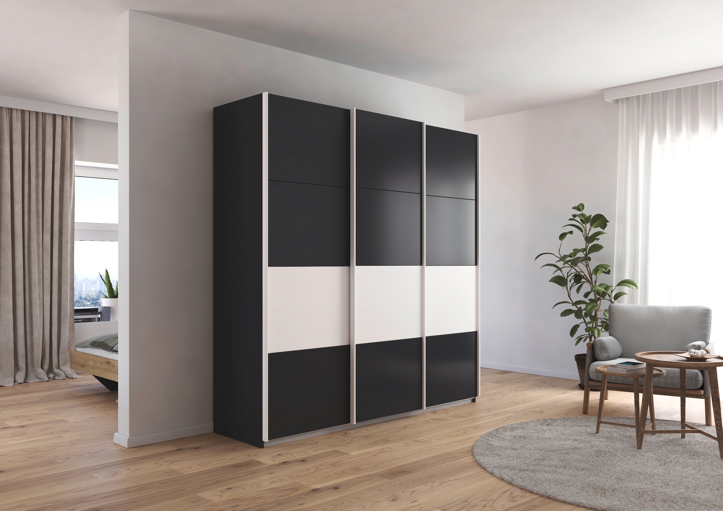 OTTO home Kleiderschrank »Mehrzweckschrank Aktenschrank Möbel Mietswohnung Schlafzimmer CORTONA« Breiten 203/271/315/360 cm, Höhen 210/229 cm,  inkl. Inneneinteilung, 2 Stoffboxen extra Einlegeböden MADE IN GERMANY