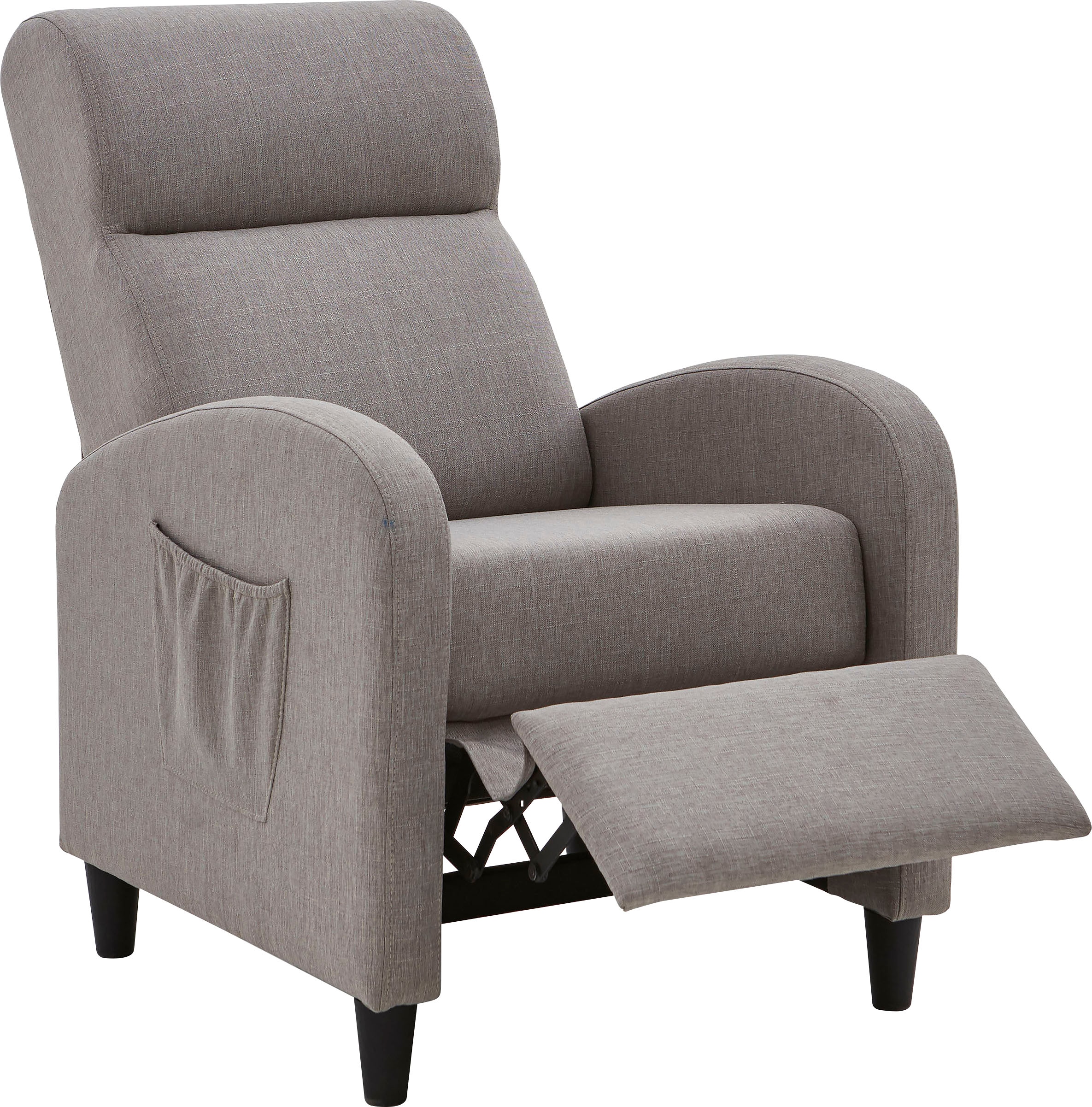 ATLANTIC home collection Relaxsessel »Tom«, mit Relaxfunktion, inklusive seitlicher Tasche, TV-Sessel mit Funktion