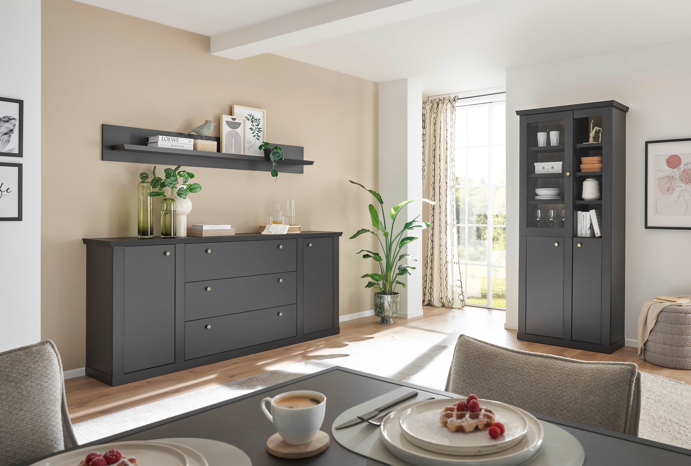 Home affaire Wandboard »Lincoln, Wandregal im Landhausstil, Wandhalter mit Ablagefläche« edles Design, in zwei Größen verfügbar, vielseitig einsetzbar