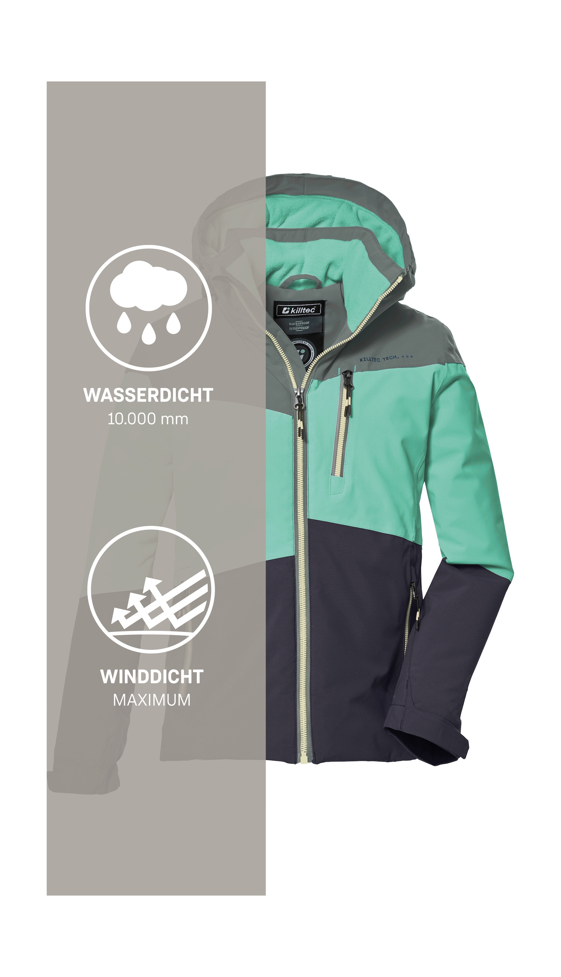 Killtec Outdoorjacke »KOW 170 GRLS JCKT« Funktionsjacke mit Kapuze und Schneefang, wasserdicht