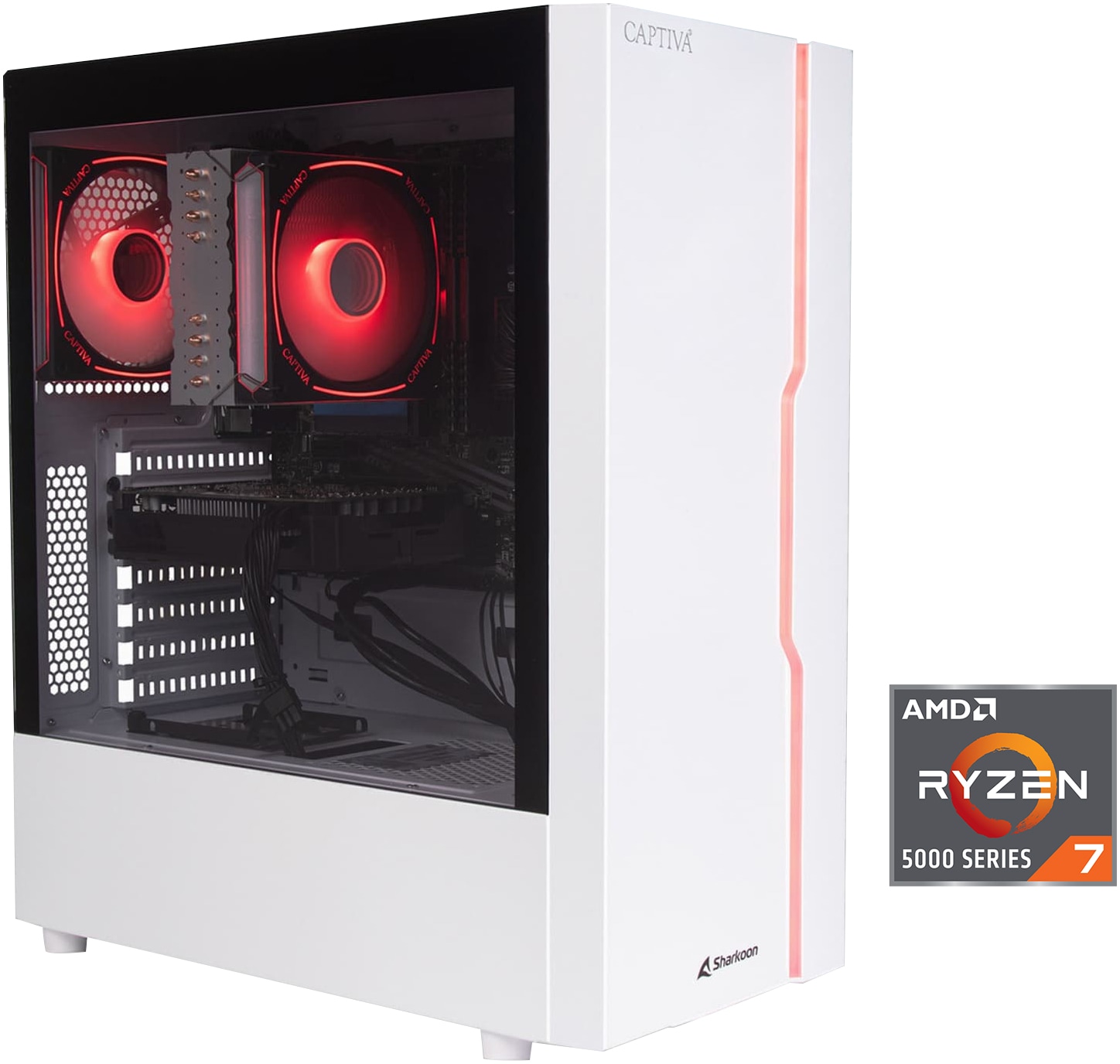 CAPTIVA Gaming-PC-Komplettsystem »Advanced Gaming R94-788 TFT Bundle« 24 ″ AMD Ryzen 5 GeForce® RTX™ 5060 16 GB RAM 1.000 GB SSD