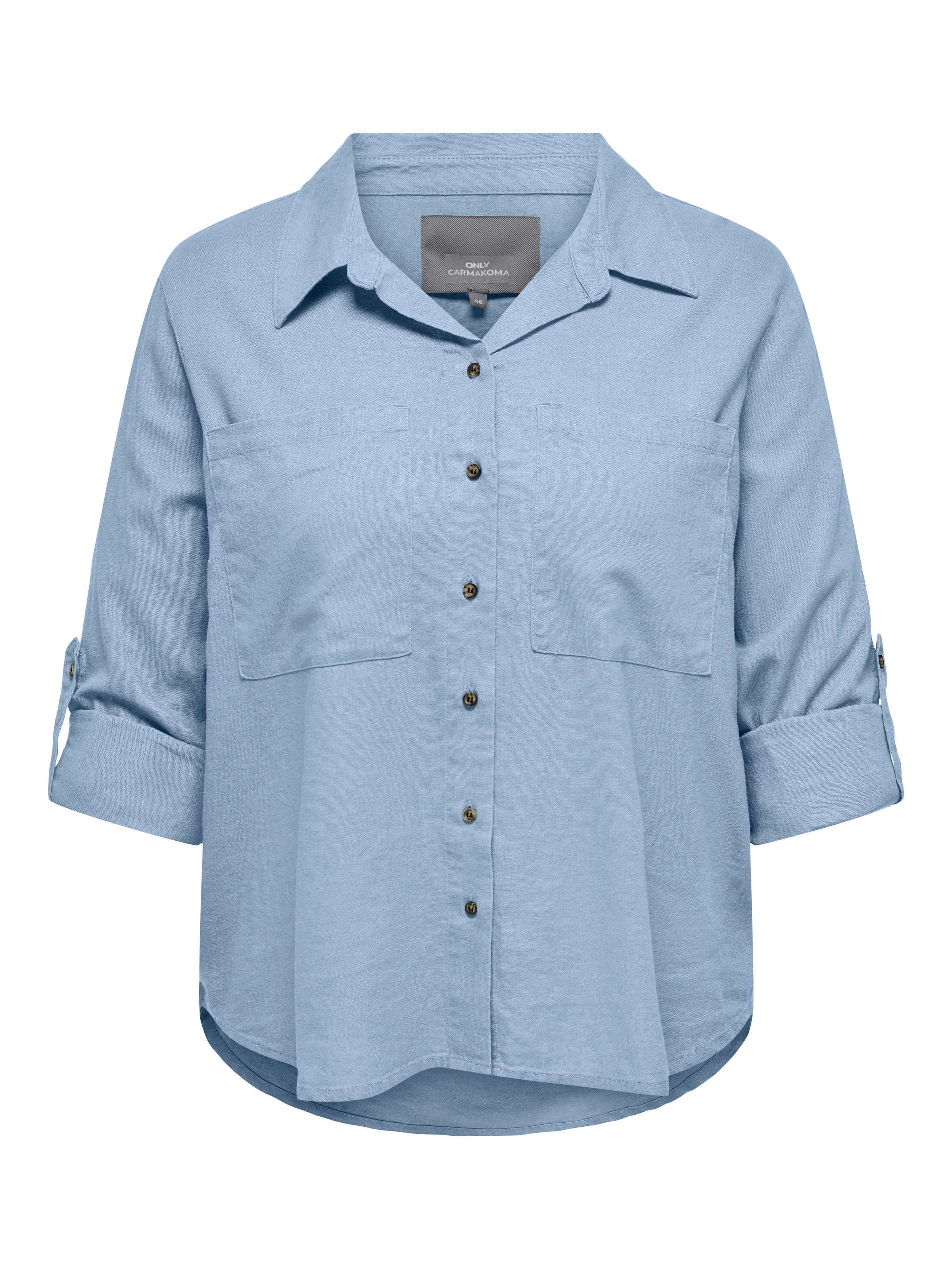 ONLY CARMAKOMA Langarmbluse »CARYASMIN-CARO L/S LINEN SHIRT PNT«