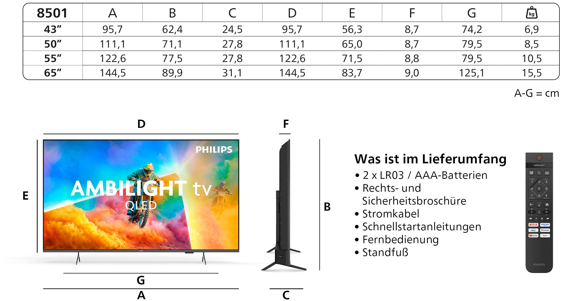 Philips QLED-Fernseher »55PQS8501/12« 139 cm/55 ″ Smart-TV