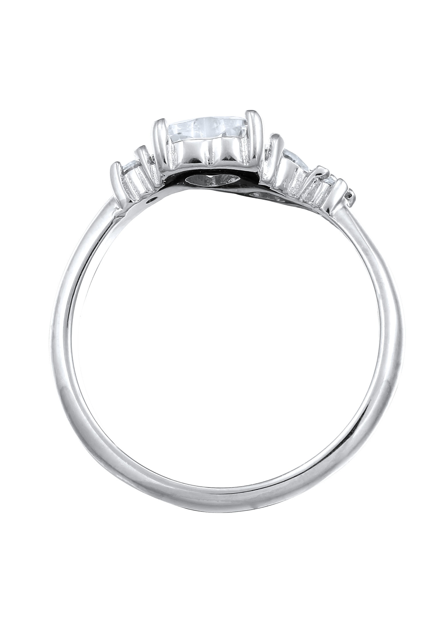 Elli Silberring »Ring Herz Zirkonia Weiß Liebe 925 Sterling Silber«