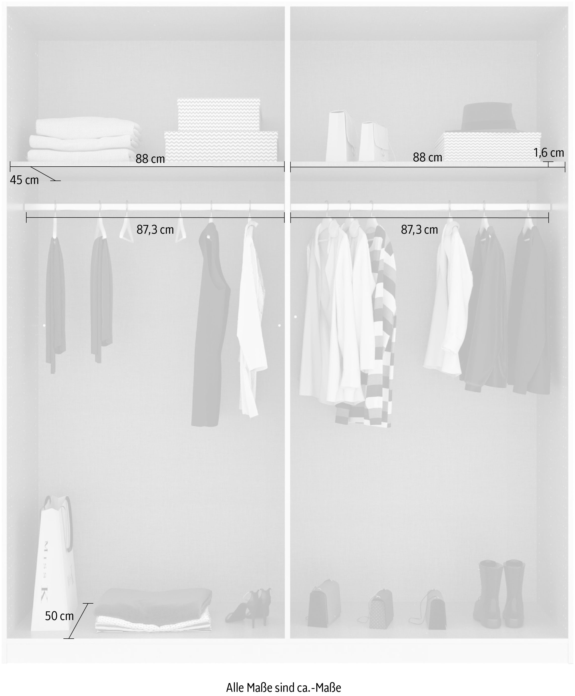 rauch Drehtürenschrank »Dark&Wood by Quadra Spin« im Industrial Style mit Metallgriffstangen