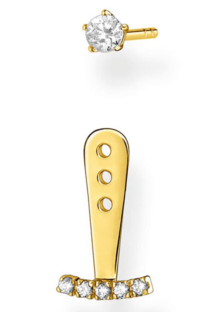 THOMAS SABO Single-Ohrstecker »weiße Steine gold, weiße Steine silber, H2152-051-14, H2152-414-14«, mit Zirkonia (synth.) - Einhänger abnehmbar