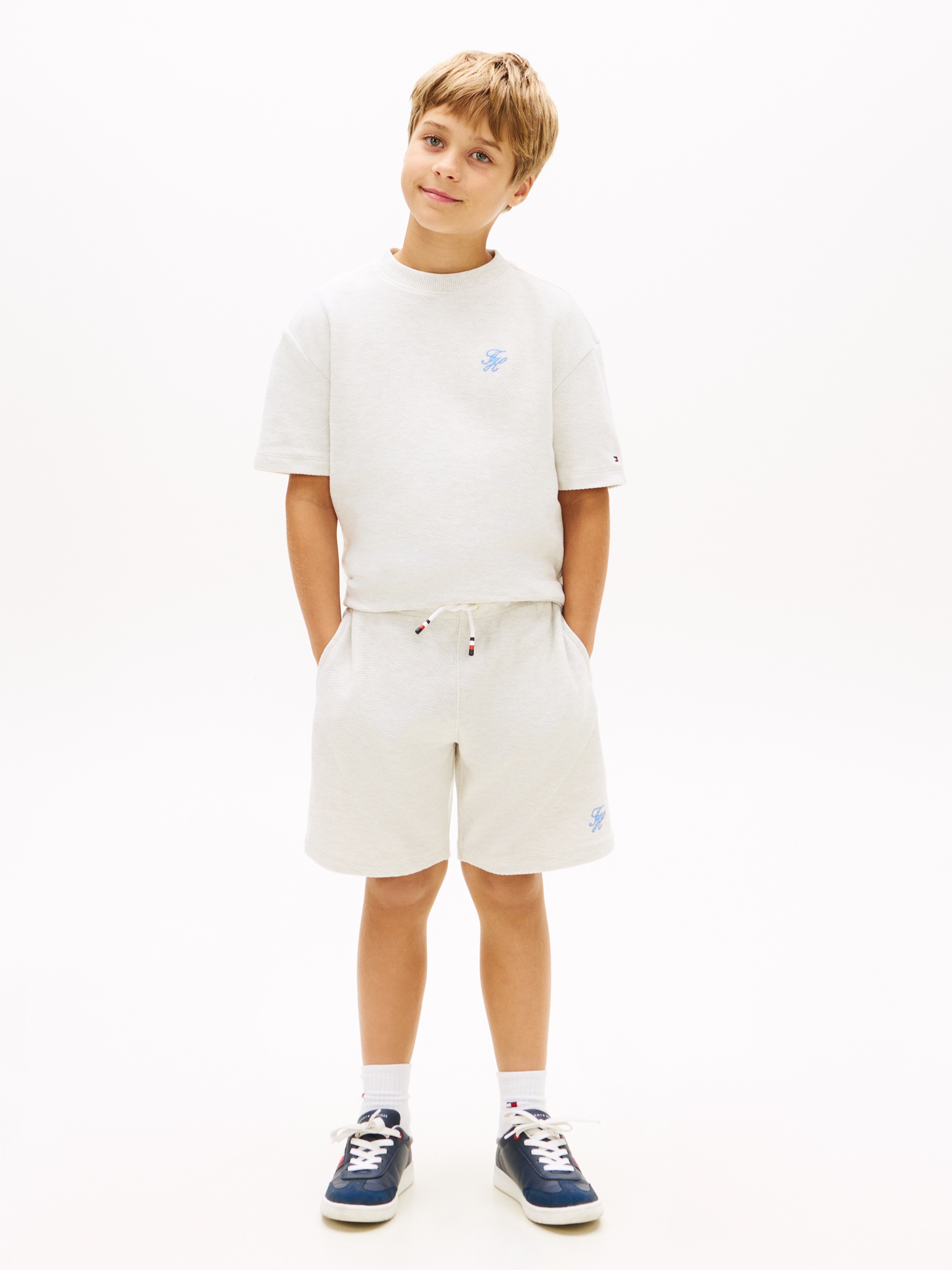 Tommy Hilfiger Shorts »TH SCRIPT JERSEY TWILL SHORT«  Kinder bis 16 Jahre, weites Bein