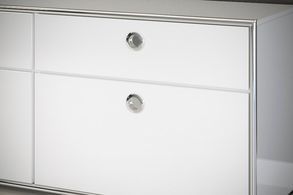 Places of Style Lowboard »Imperia«, Hochglanzoptik mit eleganter Chromumrahmung - Made in Italy