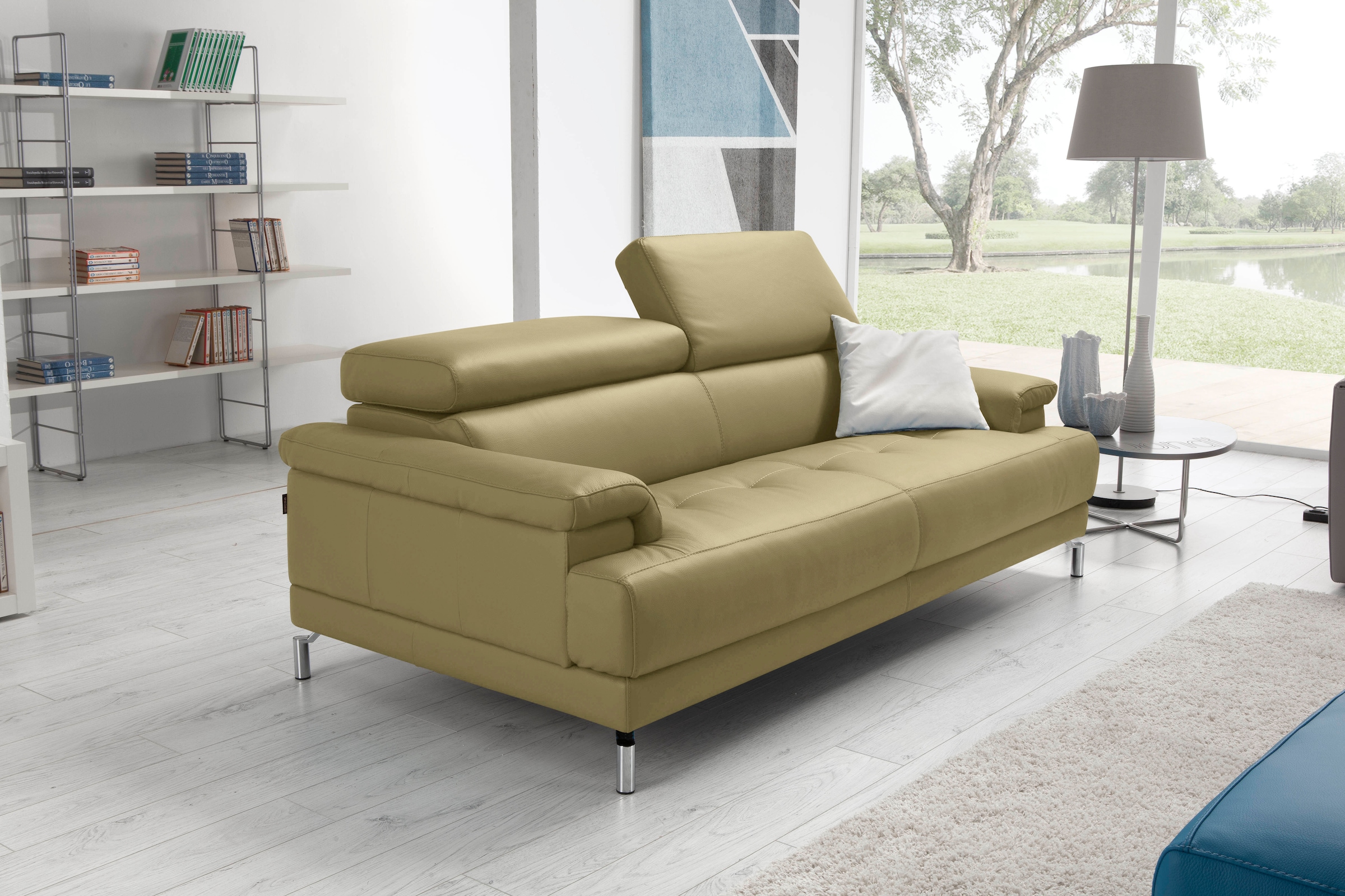 Egoitaliano 2,5-Sitzer »Soul, Design und Sitzkomfort auf hohem Niveau, tolle Details«, inkl. Kopfteilverstellung für noch mehr Komfort, Designfuß