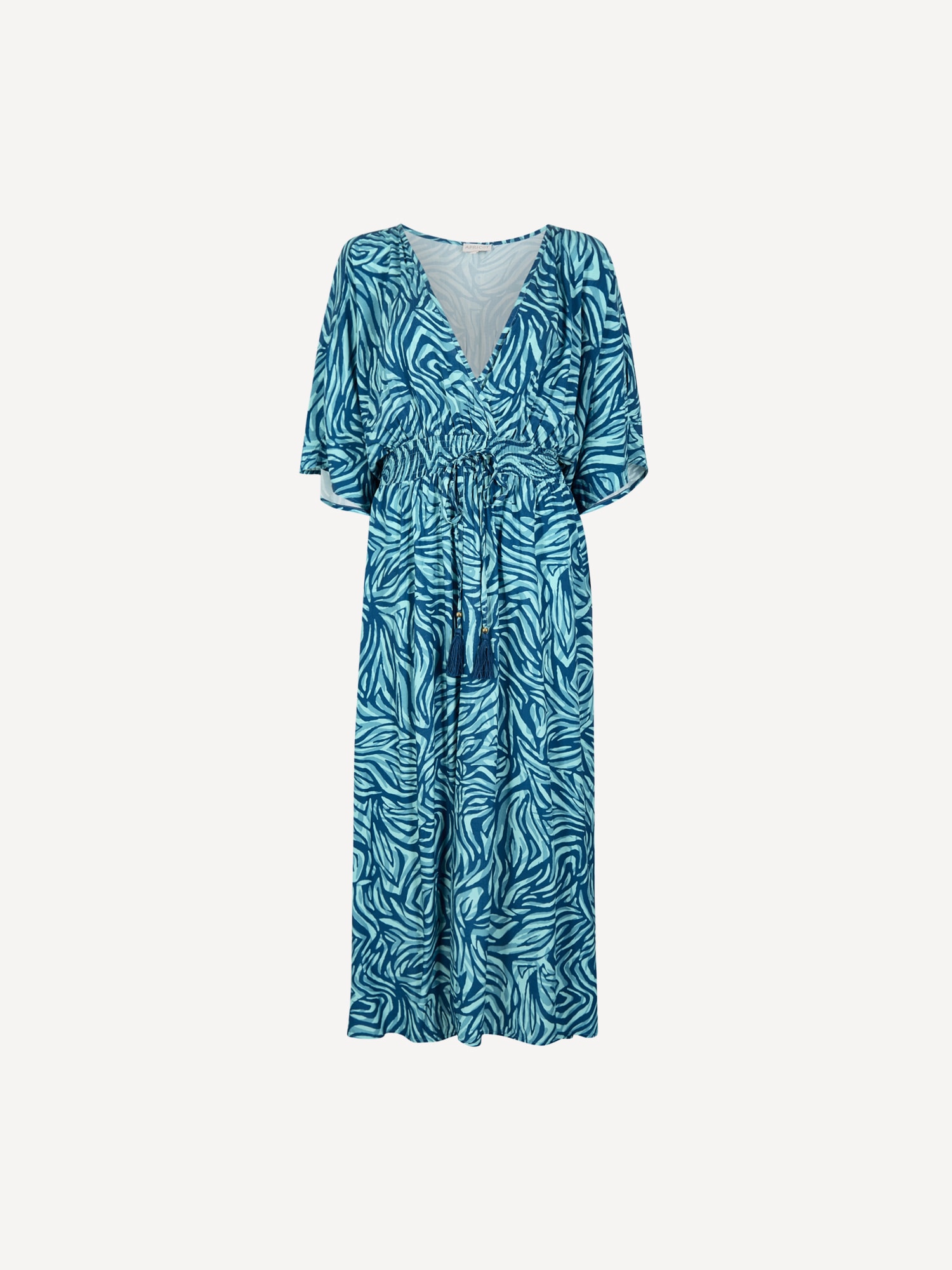 Apricot Midikleid »Maxikleid« mit Kordel, 2 tlg. mit Zebra-Print und Kimono-Ärmeln