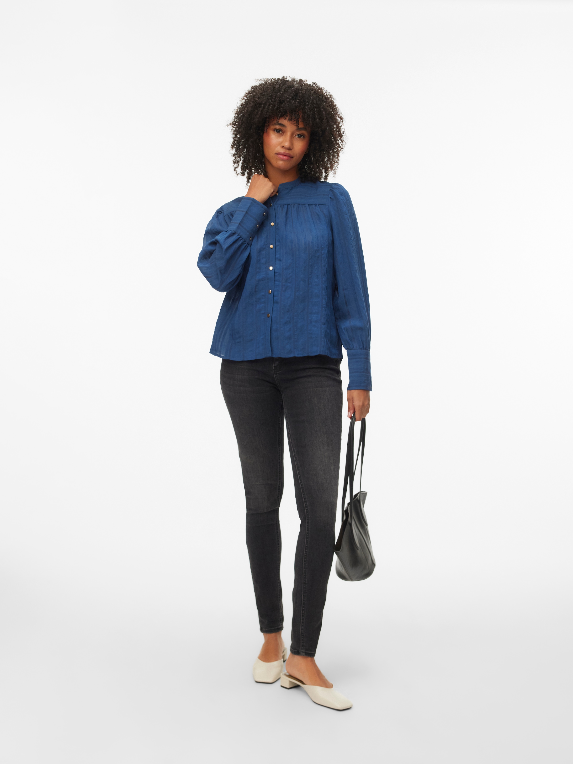 Vero Moda Hemdbluse »VMISELLE L/S SHIRT WVN BTQ« lange Bündchen, Ton-in Ton Streifenmuster