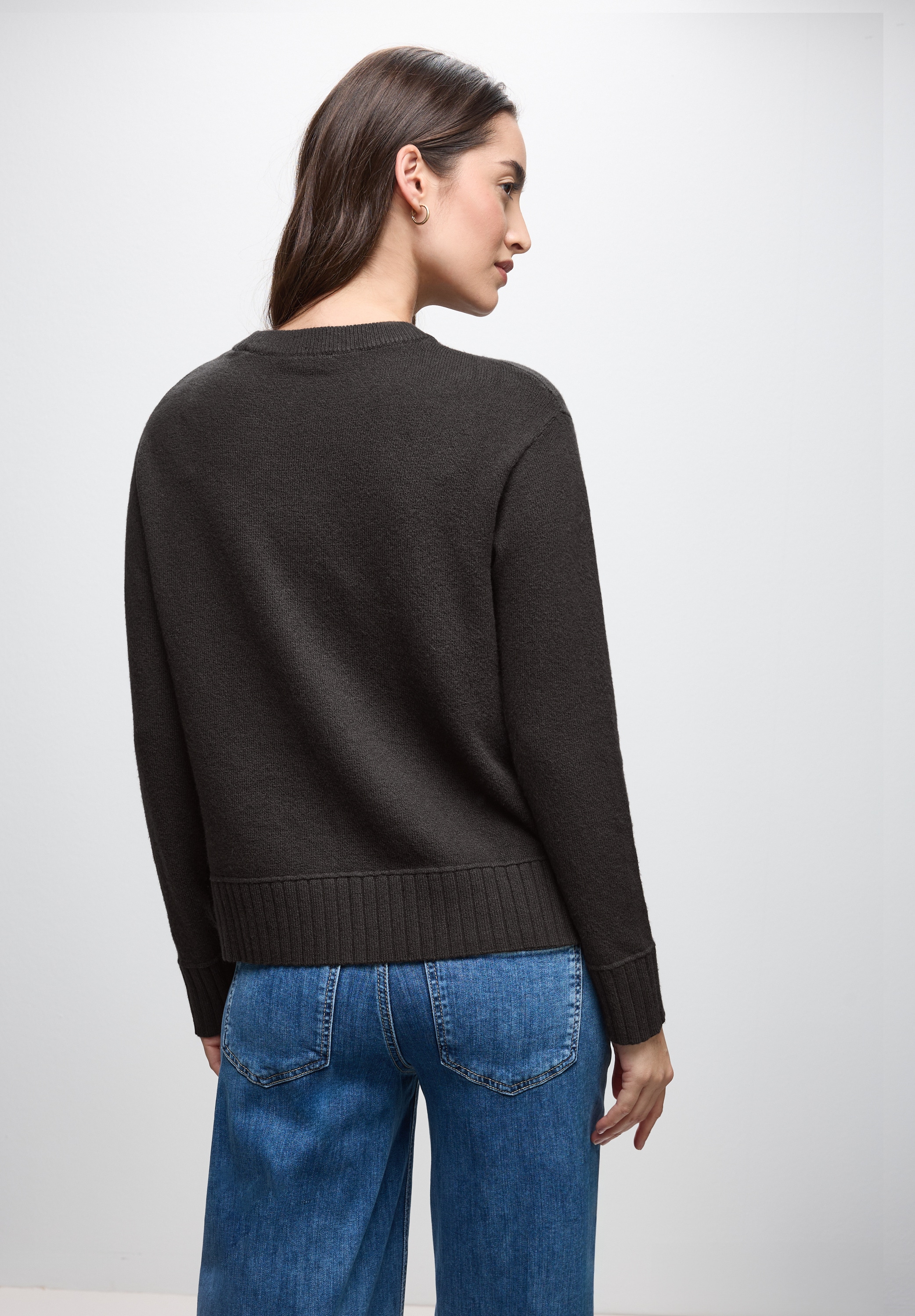 STREET ONE Rundhalspullover mit Rippbündchen